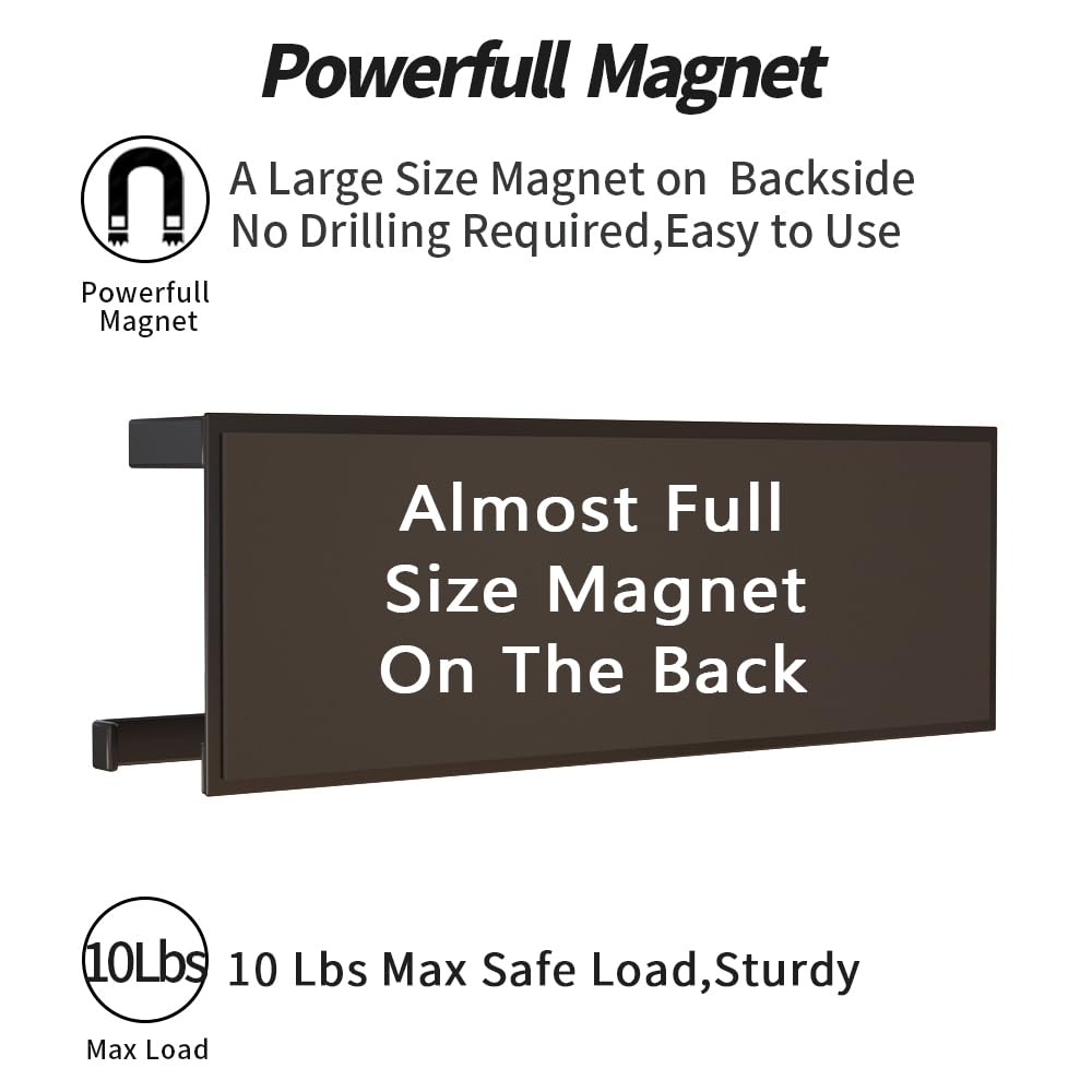 Magnetic Paper Towel Holder for Refrigerator - Strong Iron Kitchen Towel Bar & Multi-Functional Paper Rack - No Drill Installation for Kitchen, Bathroom, Toilet (Black, Medium) - Perfect for Hands-Free Cleaning & Space-Saving Organization