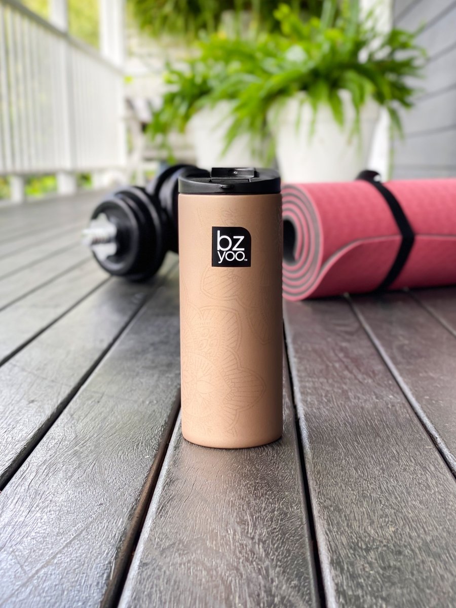 12oz Stainless Steel Vacuum Insulated Tumbler with Double Wall - Gold | Hot & Cold Drink Cup for Coffee, Tea, Smoothies | Perfect for Office, Travel, Camping & Outdoor Activities