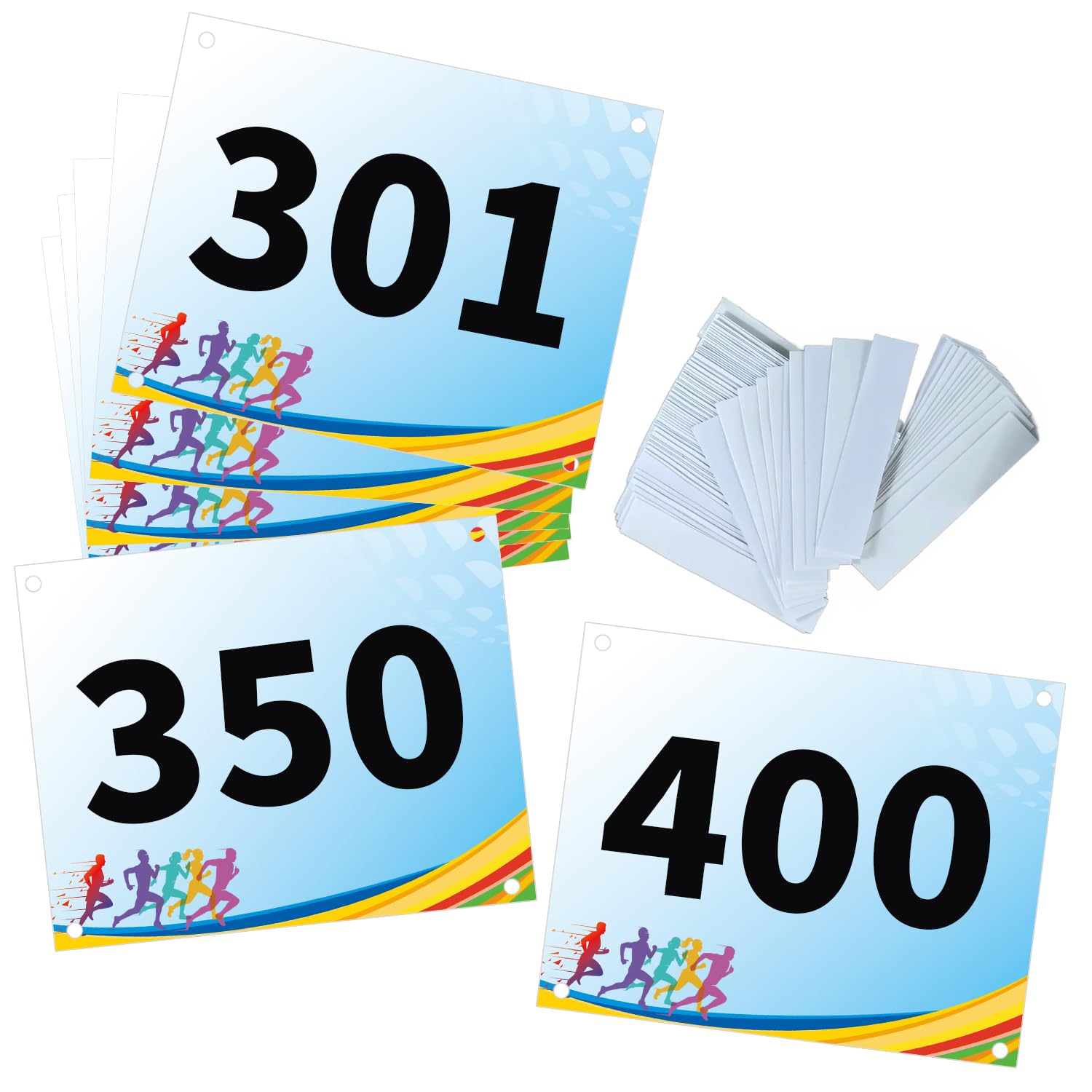 Tyvek Race Bibs with Adhesive Tape - No-Pin Running Numbers for Marathon, Track & Sports Events | Durable, Comfortable & Secure for Runners, Tryouts & Auditions