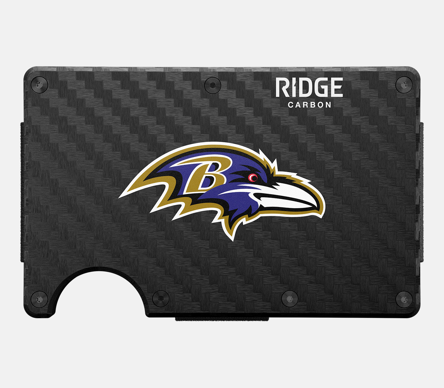 Ridge Wallet for Baltimore Ravens Fans - Slim Carbon Fiber 3K RFID Blocking Minimalist Wallet - Perfect for Everyday Carry & Gameday Essentials