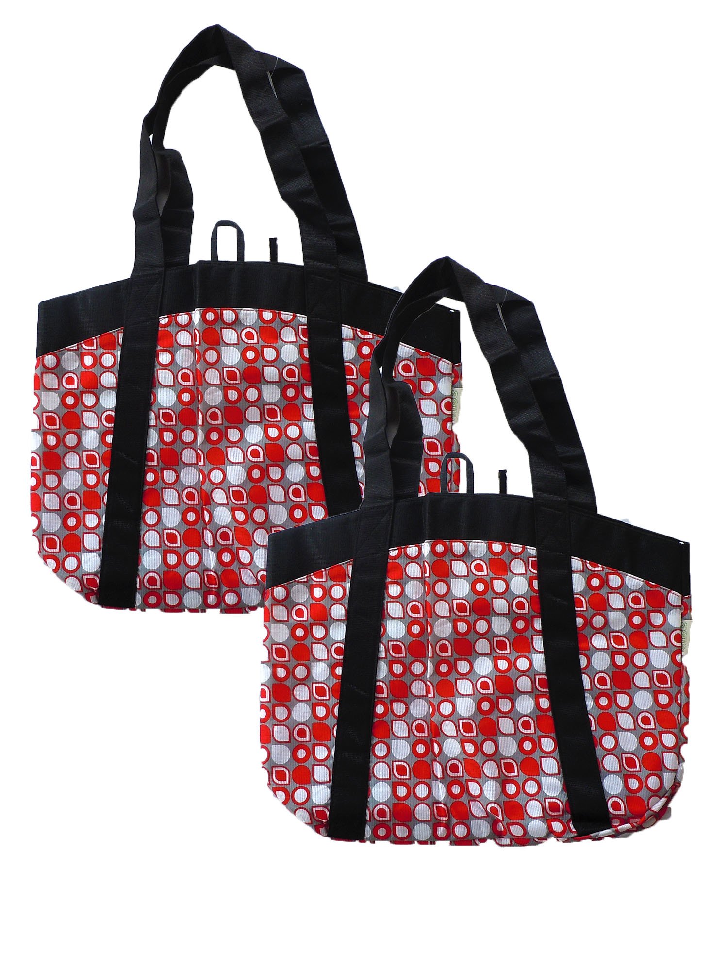 Stylish Large Reusable Grocery Tote Bags - 2 Pack Eco-Friendly Shopping Bags for Women, Market, Beach & Travel | Durable & Spacious Carryall