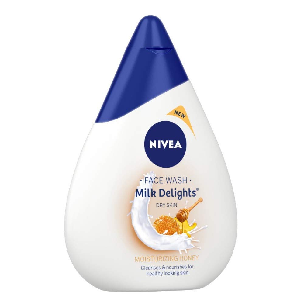 Nivea Milk Delights Rosewater Face Wash for Sensitive Skin, 100ml & Honey Moisturizing Face Wash for Dry Skin, 100ml - Gentle Daily Cleansing for Soft, Hydrated Skin