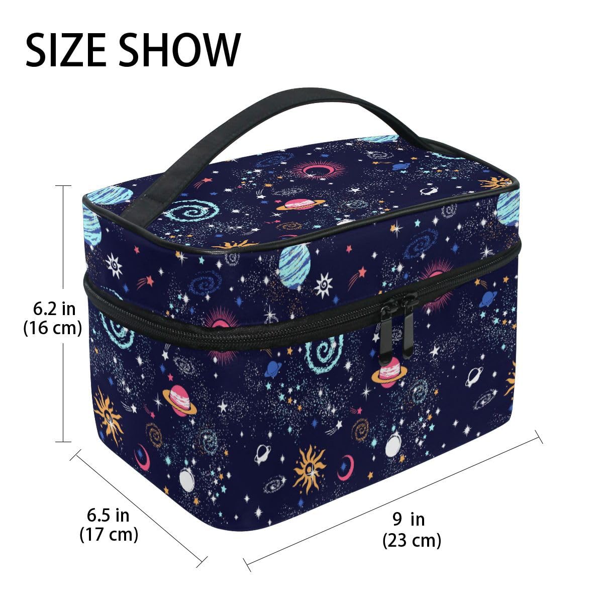 Galaxy Makeup Bag for Women - Travel Cosmetic Organizer with Compartments, Toiletry Storage Case for Teens & Ladies - Perfect for Travel, Gym & Daily Vanity Organization