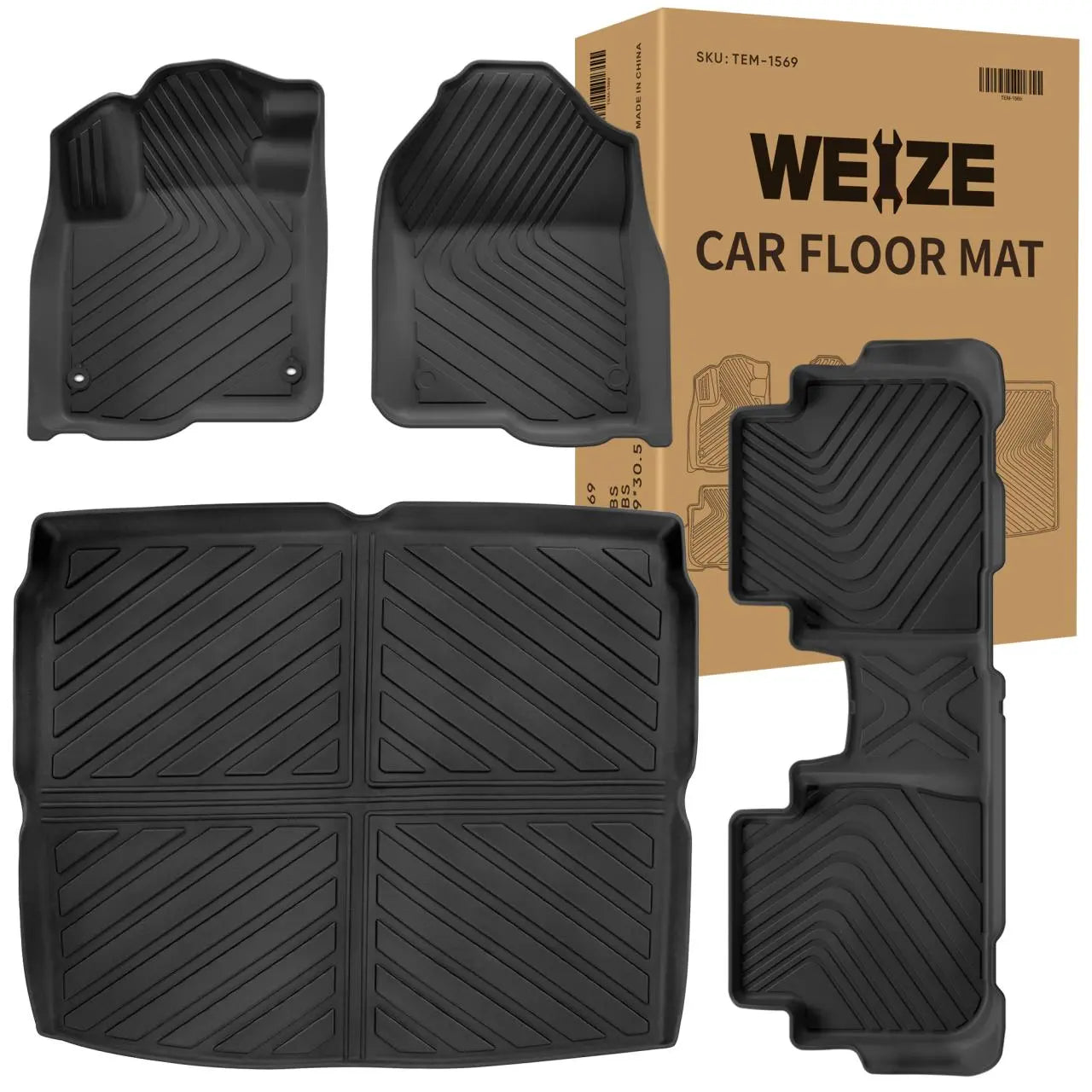 Premium All-Weather Floor Mats for Honda CR-V 2023-2024 & Hybrid Models - Complete 4-Piece Set with Cargo Liner | Durable, Custom Fit Car Mats for Year-Round Protection - Perfect for Daily Commutes, Road Trips & Family Adventures