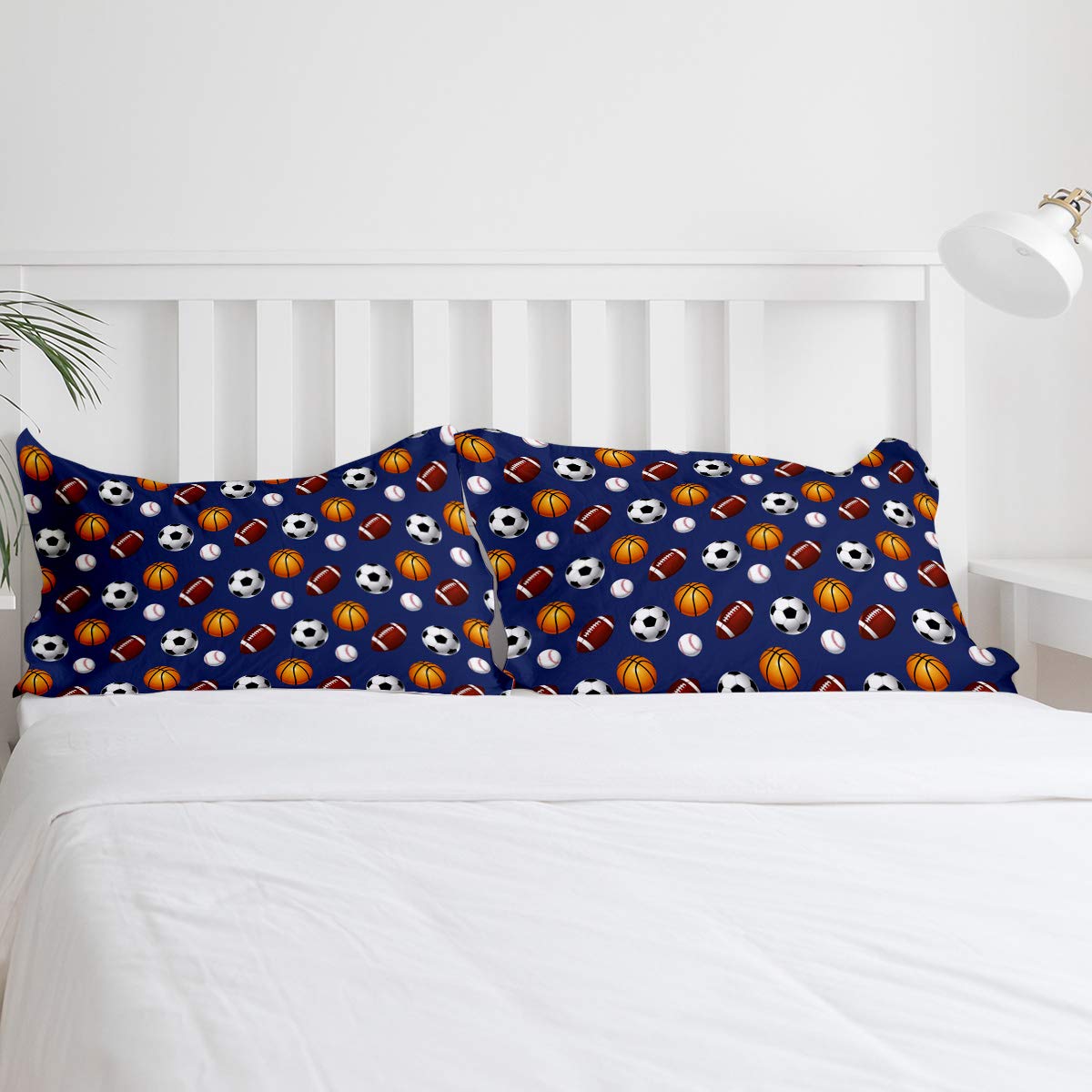 Soft Twill Plush Zipper Duvet Cover Set - Full Size Baseball/Basketball/Football/Soccer Pattern Bedding for Kids & Teens - Perfect for Boys & Girls Bedrooms, Dorm Rooms, and Sleepovers