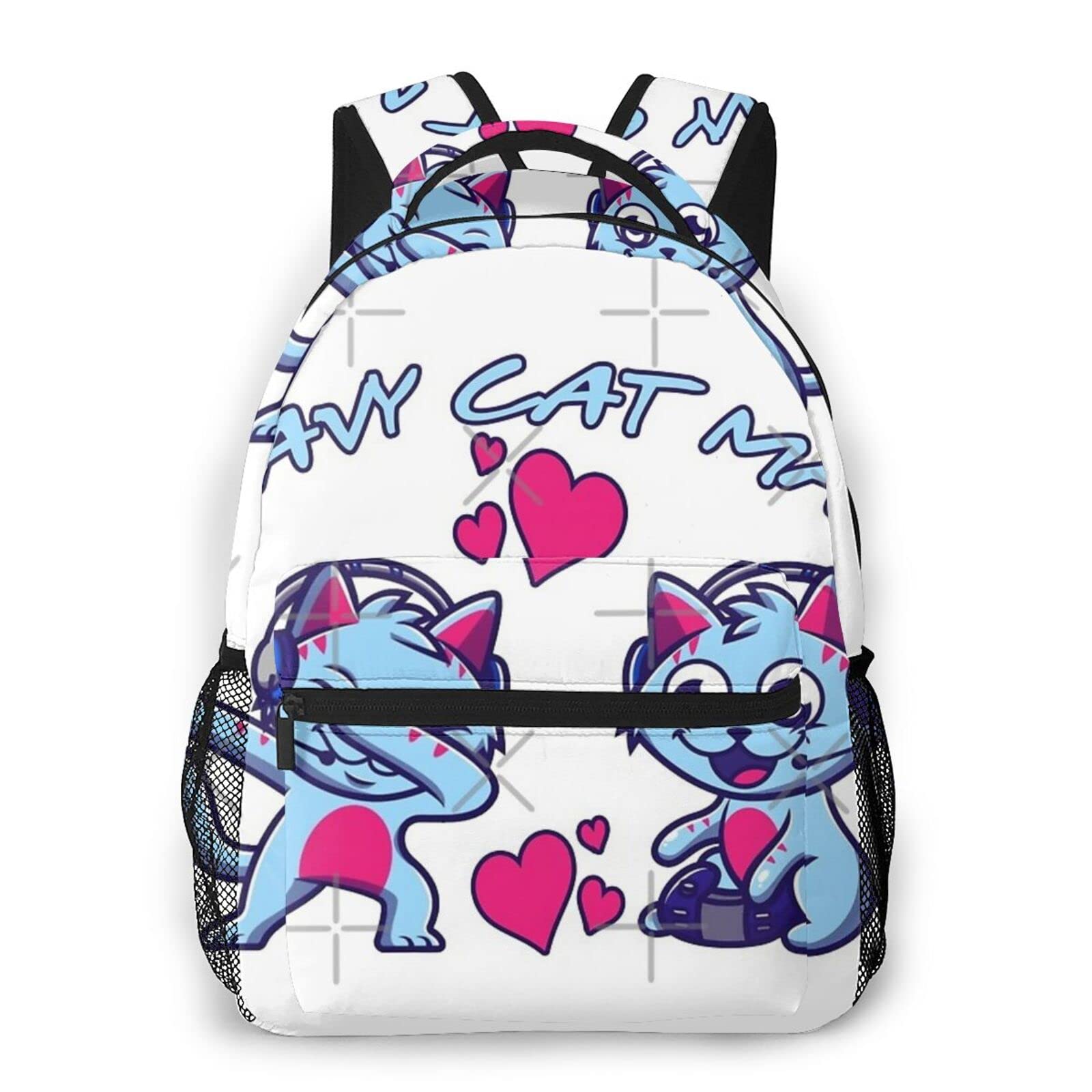 Gravy Cat Man Cartoon Backpack - Full Print School Bag for Travel & Daily Use | Cute Anime Backpack for College, Work & Outdoor Adventures