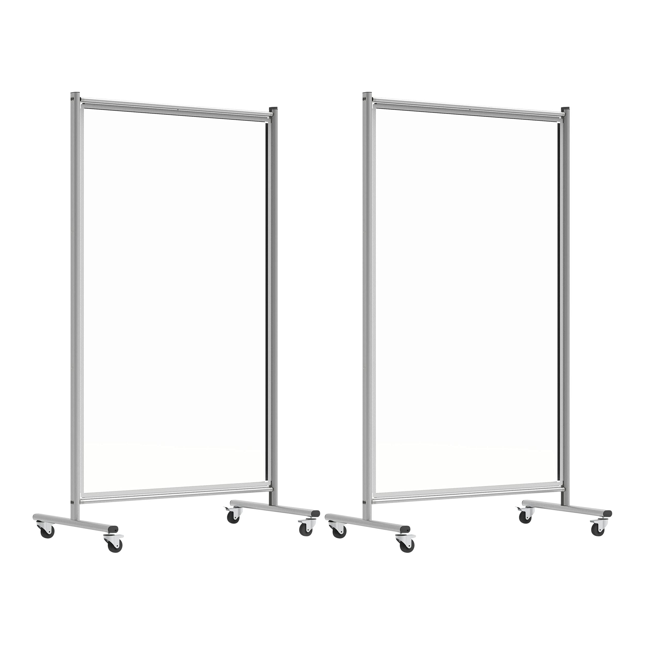 Stand Up Desk Store Rolling Mobile Clear Acrylic Room Divider - 40