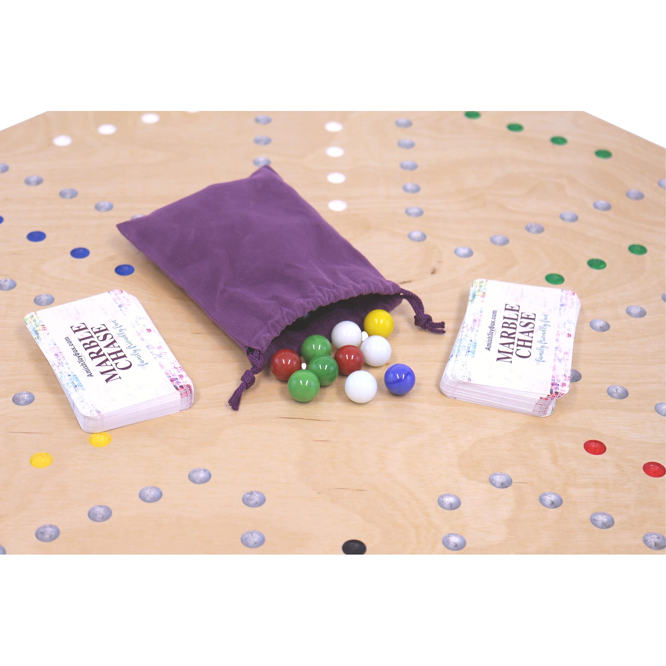 AmishToyBox.com Marble Chase Wooden Game Set with Double-Sided 23