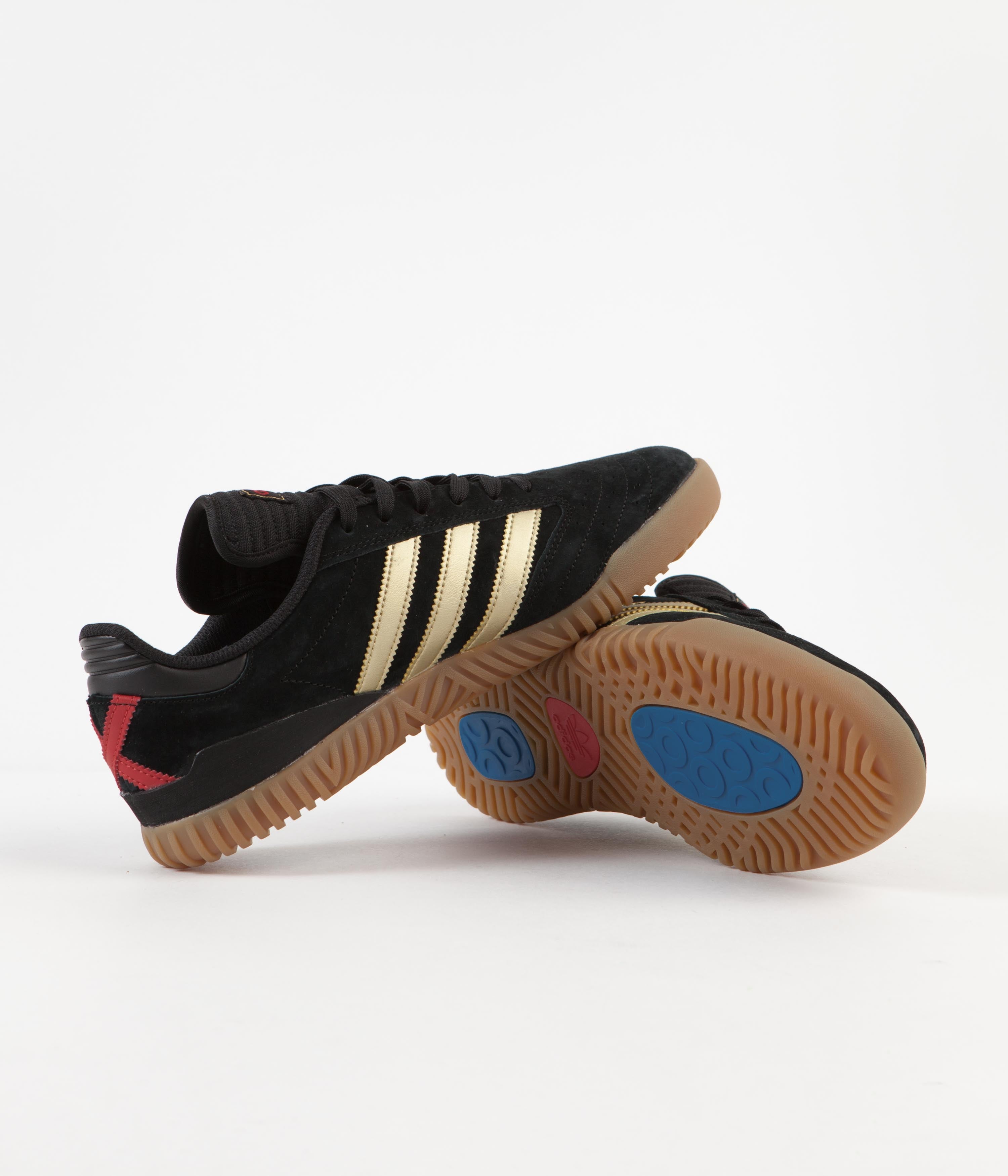 Adidas Busenitz Indoor Super Shoes - Core Black / Gold Metallic / Scarlet - Perfect for Skateboarding & Indoor Sports Training