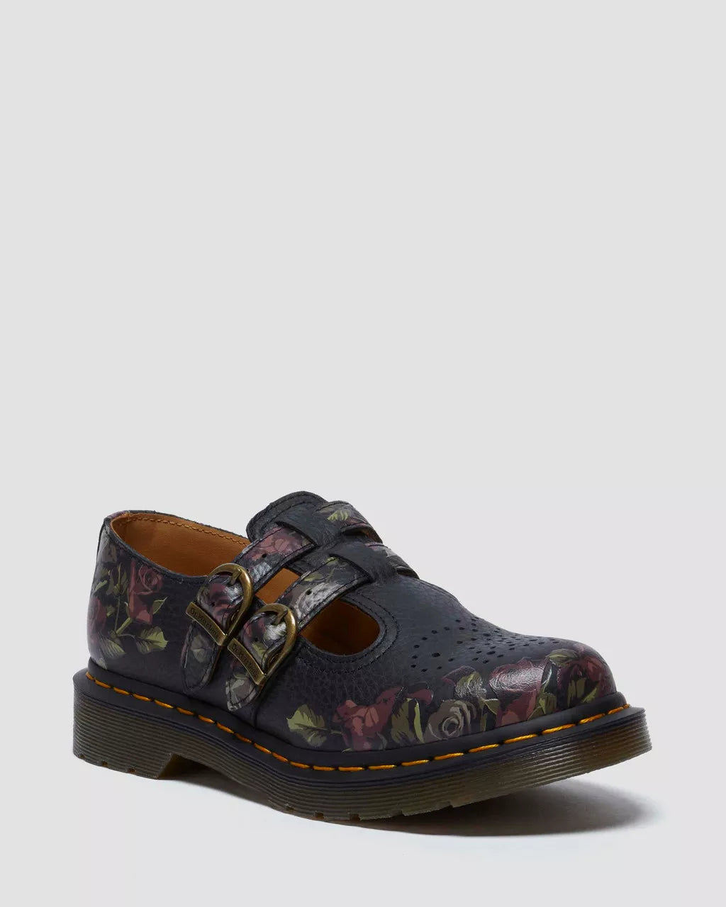8065 Decayed Roses Nappa Mary Jane Shoes - Vintage Style Women's Flats for Casual Wear, Office & Date Night Outfits
