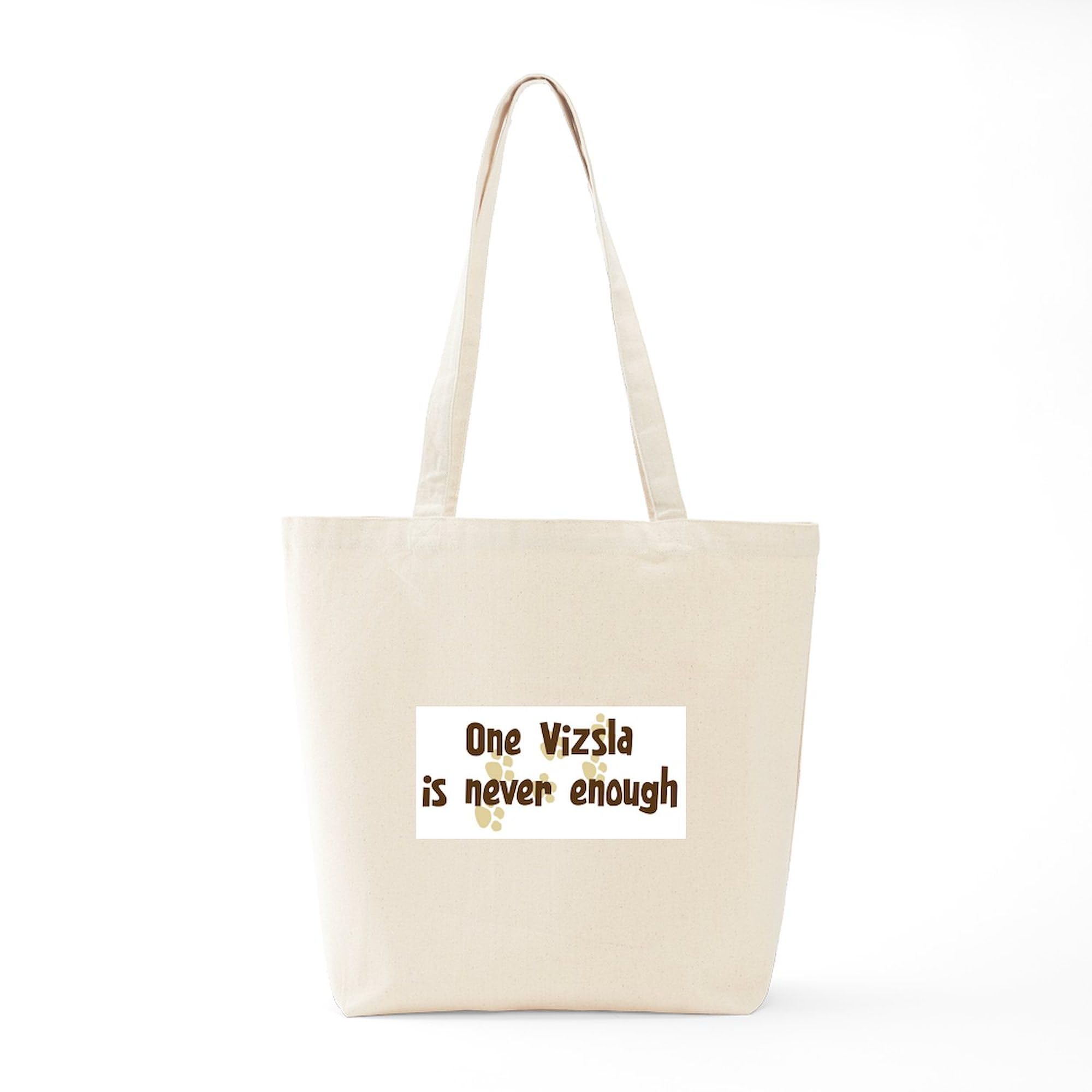 Vizsla Tote Bag - Natural Canvas Reusable Shopping Bag with 'Never Enough' Print | Eco-Friendly Grocery Tote for Dog Lovers, Beach Trips & Farmers Market | CafePress