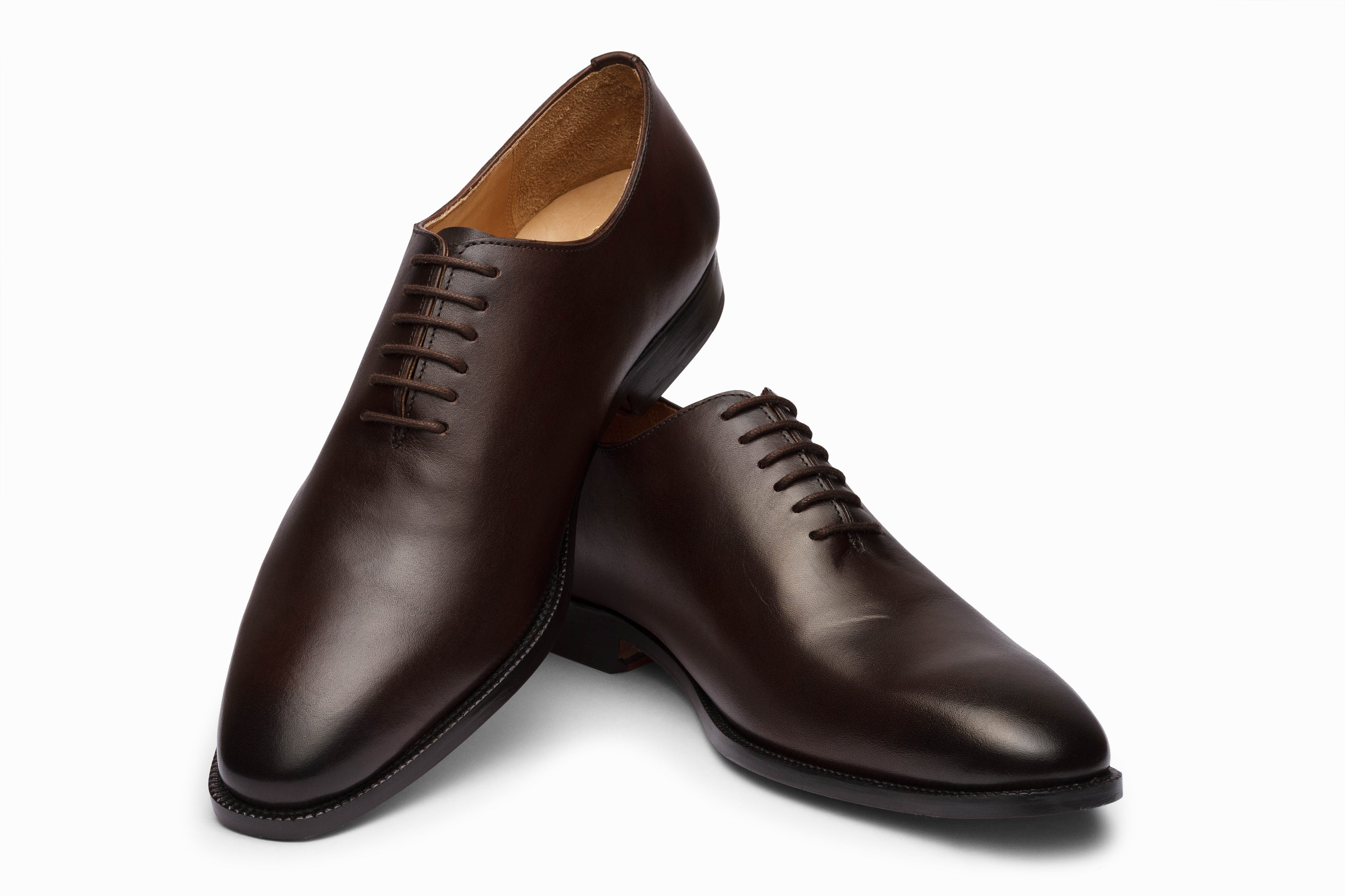 Premium Plain Wholecut Oxford Dress Shoes for Men - Classic Dark Brown Leather Formal Shoes for Business, Office & Wedding Occasions