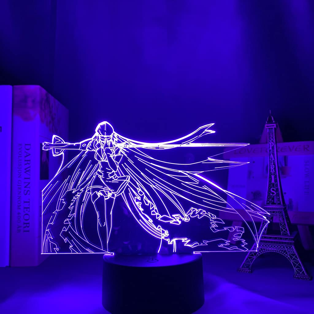 Large 3D Anime Akame Ga Kill LED Night Light - Kids Bedroom Decor, Manga Gift for Him & Her, Table Lamp (Color: C) | Perfect for Bedrooms, Gaming Rooms & Anime Lover Gifts