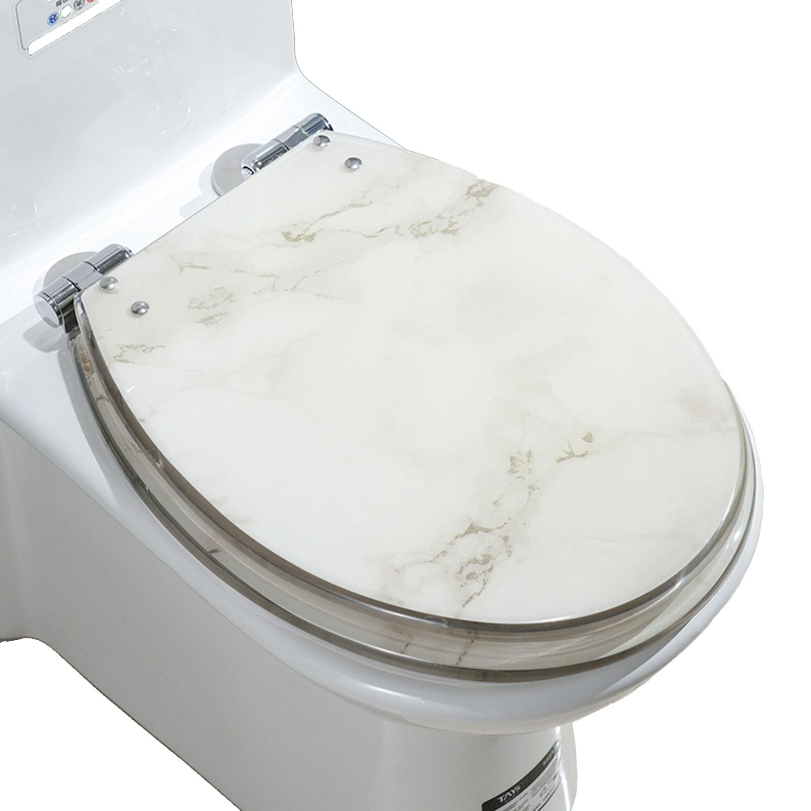 BHBXZZDB Soft Close Toilet Seat with Quick Release Hinges - Durable Resin Toilet Lid, Ergonomic Design, Heavy Duty 500lbs Capacity, Easy Installation for Bathroom, Home & RV Use
