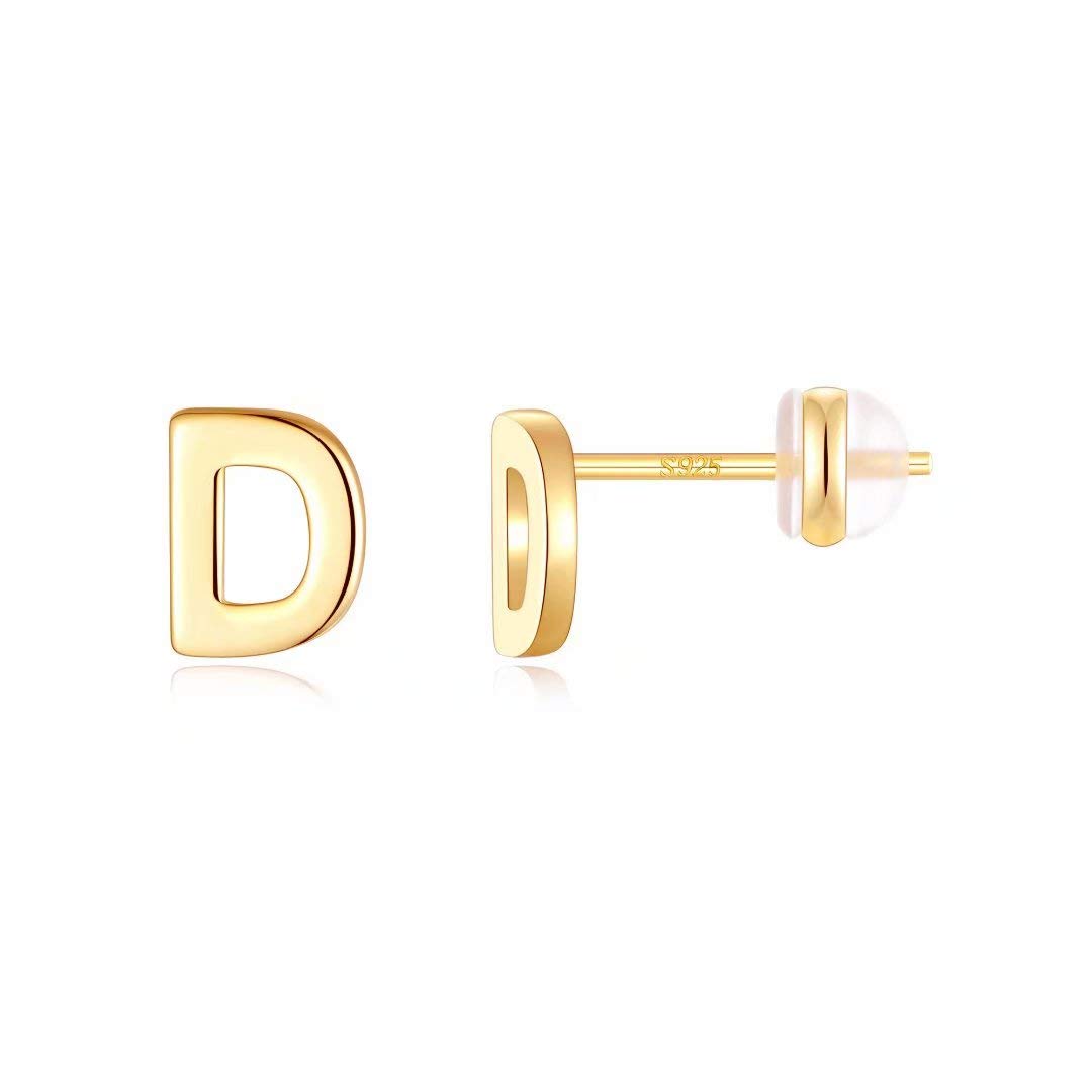925 Sterling Silver Initial Stud Earrings for Women - Hypoallergenic Small Letter Earrings, Dainty Personalized Jewelry Gift for Her - Perfect for Everyday Wear, Birthdays & Special Occasions