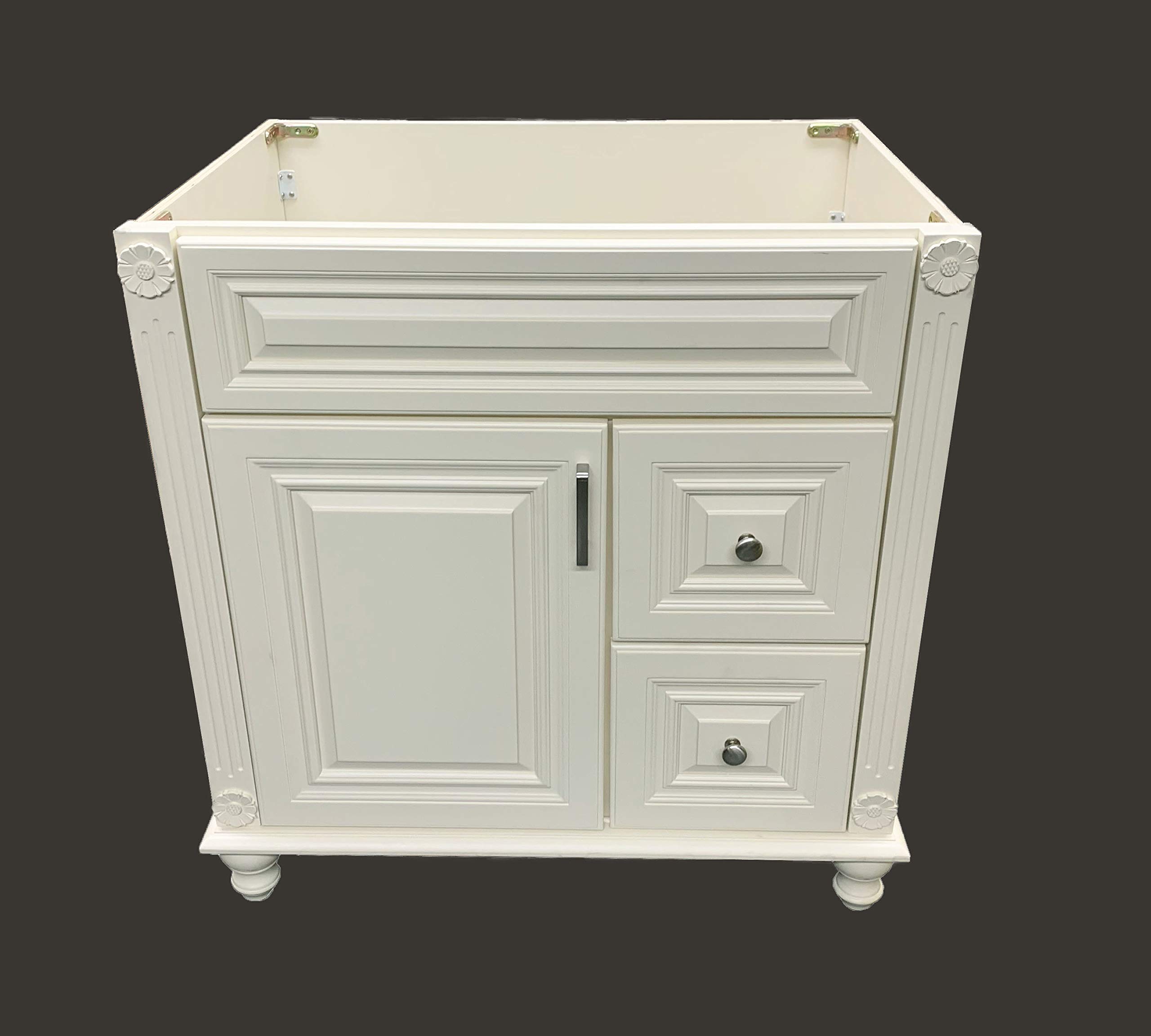 Antique White Solid Wood Bathroom Vanity Base Cabinet 30