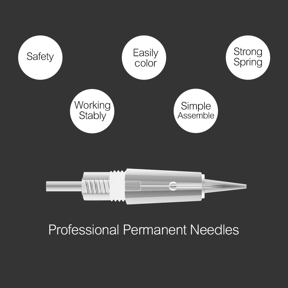 Professional 5F Permanent Makeup Needles Cartridge - 10 Pcs/Set for Eyebrow & Eyeliner Tattoo (EN51-5F) | High Precision Cosmetic Tattoo Needles | Perfect for Salon, Spa & Professional Makeup Artists