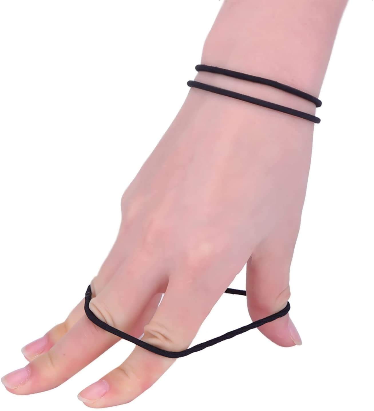 AL ZAHRA 50 Pack 4mm Elastic Hair Ties - No Metal Ponytail Holders for Women, Girls, Kids & Men - Soft Hairbands for Thick Hair (Black) - Perfect for School, Work, Sports & Daily Styling