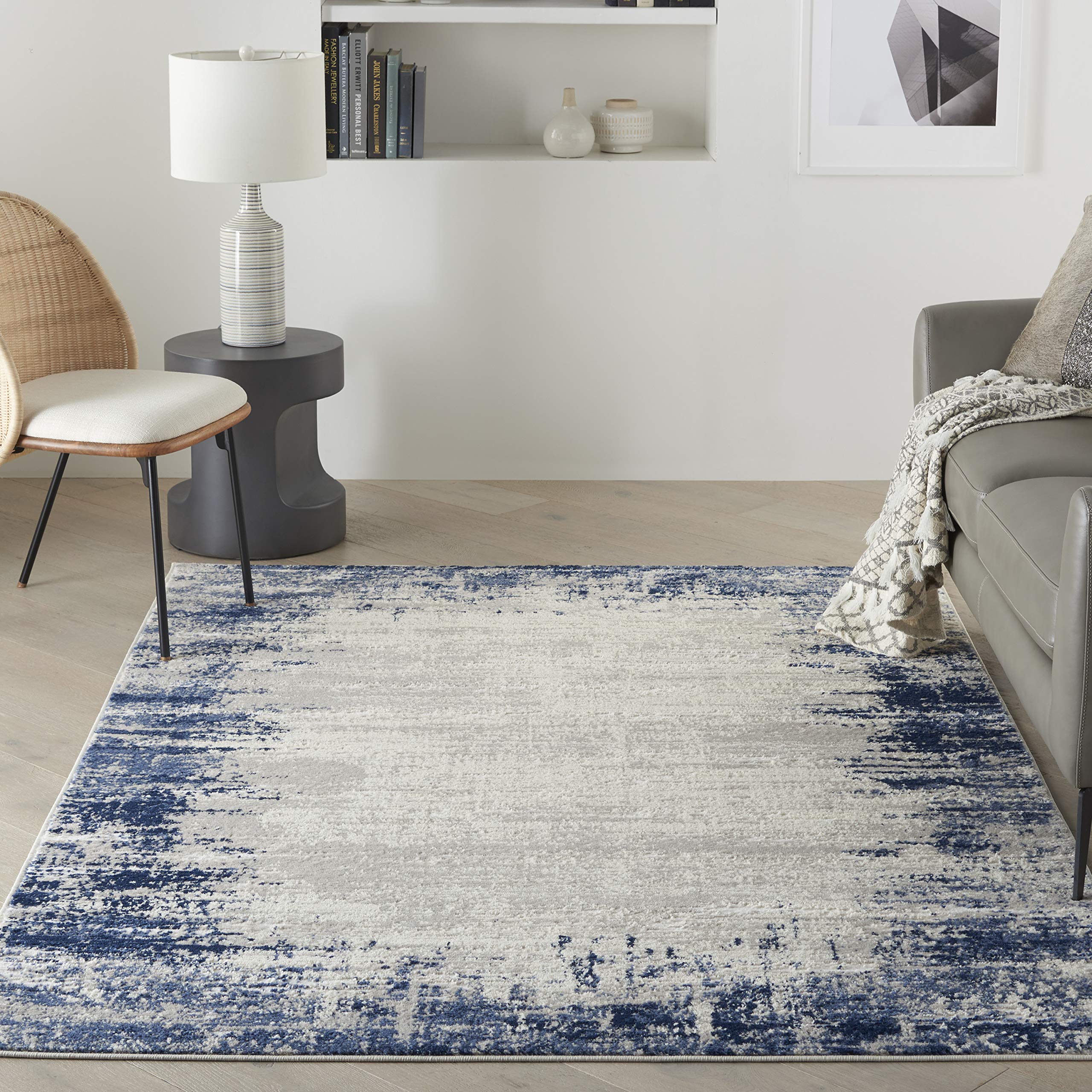 Nourison Cyrus Modern Ivory/Navy 5'3
