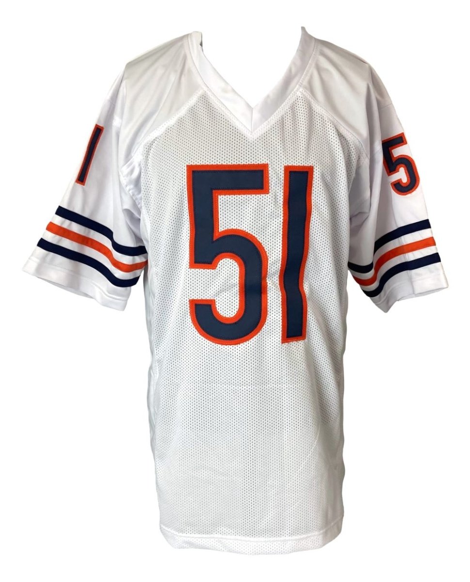 Dick Butkus Chicago Bears Signed White Football Jersey - HOF 1979 - JSA Certified - Perfect for Sports Memorabilia Collectors and Chicago Bears Fans Display