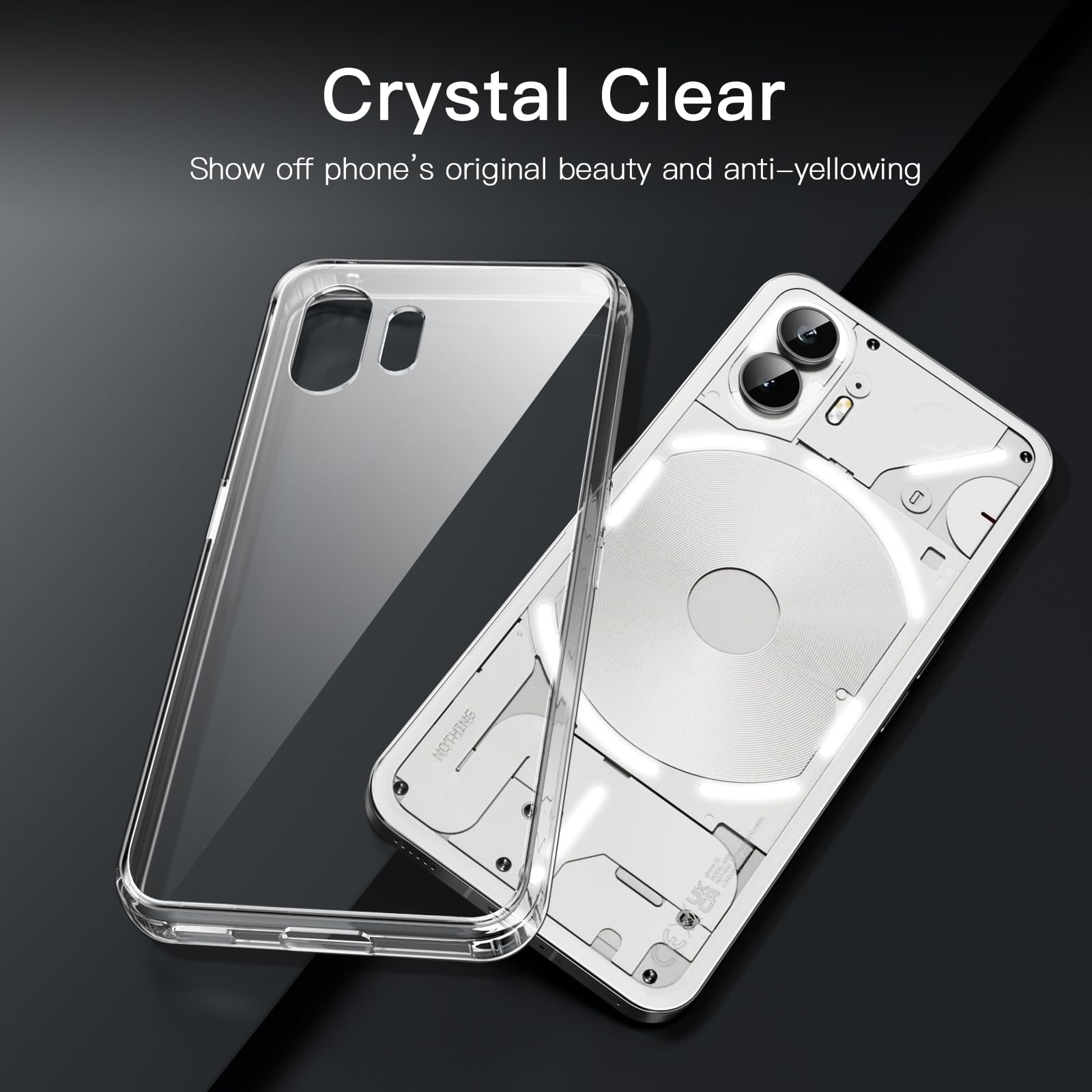 JETech Clear Shockproof Phone Case for Nothing Phone 2 - Non-Yellowing Bumper Cover with Anti-Scratch Protection | Perfect for Daily Use, Outdoor Activities & Travel Protection