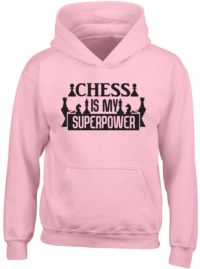 Kids Chess is My Superpower Hooded Sweatshirt - Fun Chess-Themed Hoodie for Boys & Girls - Perfect for Chess Club, Tournaments & School Activities