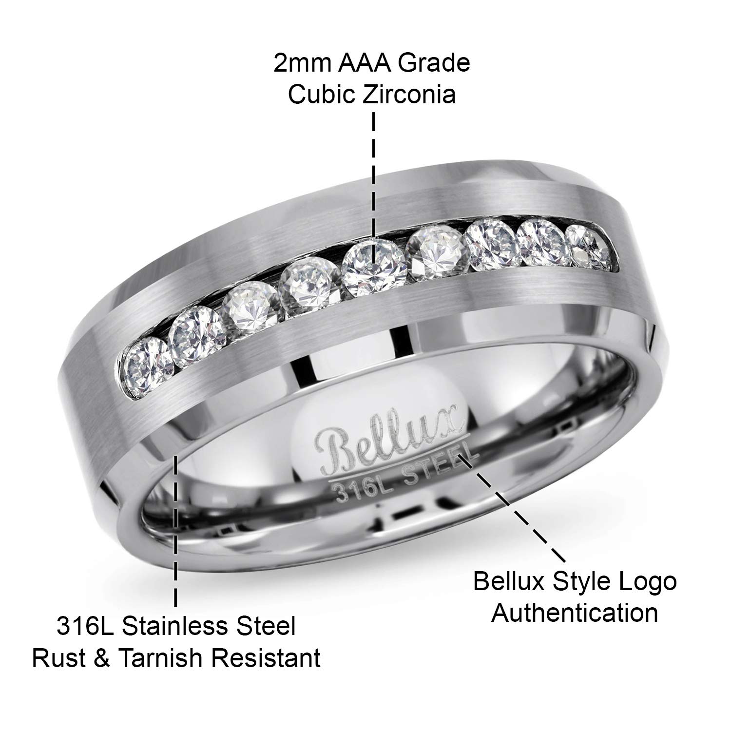 His & Hers Wedding Rings Set - Sterling Silver for Women & 316L Stainless Steel for Men - Engagement, Anniversary & Couple Bands with Free Stud Earrings - Perfect for Proposals, Vows Renewal & Romantic Gifts