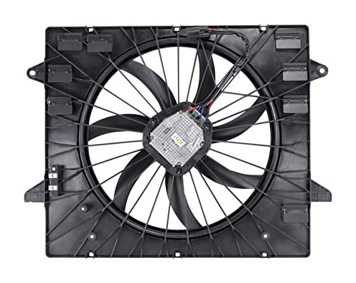Heavy-Duty Dual Radiator and Condenser Fan Assembly with Brushless Motor - Compatible with 2018-2020 Chevrolet Traverse & Buick Enclave 3.6L - Direct Replacement Part #84725046 - Perfect for Summer Driving and Off-Road Cooling System Upgrade
