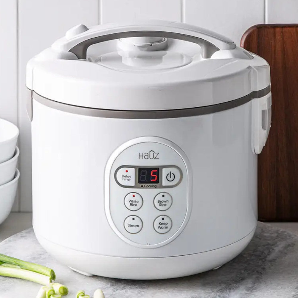 HAUZ ARZD260 6-Cup Digital Rice Cooker & Food Steamer with Stainless Steel Inner Pot - Perfect for Cooking Rice, Steaming Vegetables & Healthy Meals at Home or Office