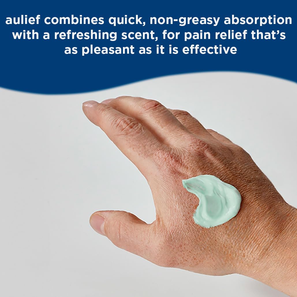Aulief Topical Pain Relief Cream - Fast-Acting Mint Green Gel for Neck, Knee, Back, Muscle & Joint Pain Relief - FSA HSA Approved - 128 oz Bottle - Perfect for Athletes, Office Workers & Seniors with Chronic Pain