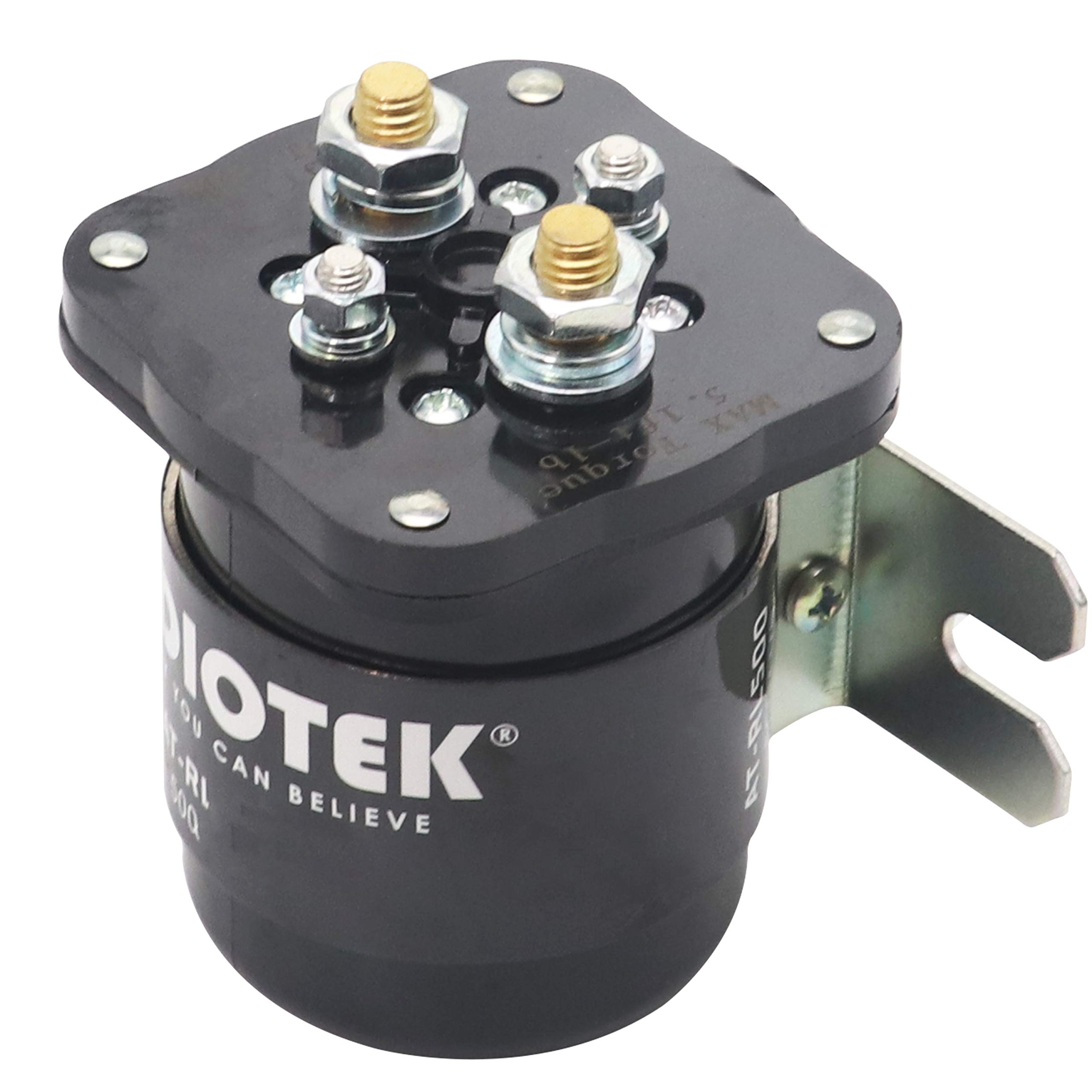 Audiotek 500-Amp 12V Continuous Duty Solenoid Relay - Heavy Duty Battery Isolator & SPST Starter Relay (4 Pin) for Cars, Boats, RVs, Motorcycles - Perfect for Off-Roading, Marine & RV Power Management (1 Pack)