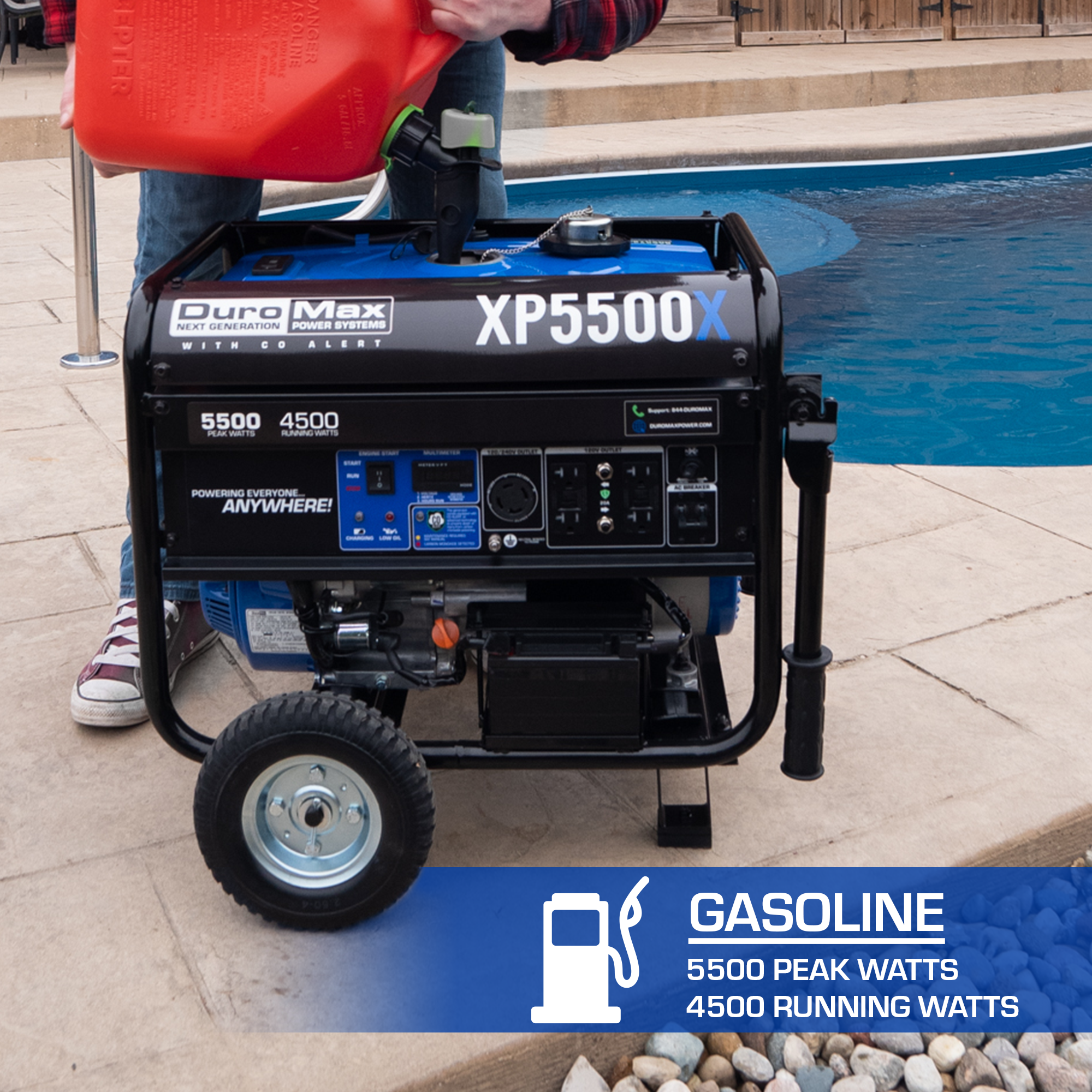 5500W Portable Gasoline Generator with CO Alert - Reliable Backup Power for Home, Camping & Outdoor Emergencies