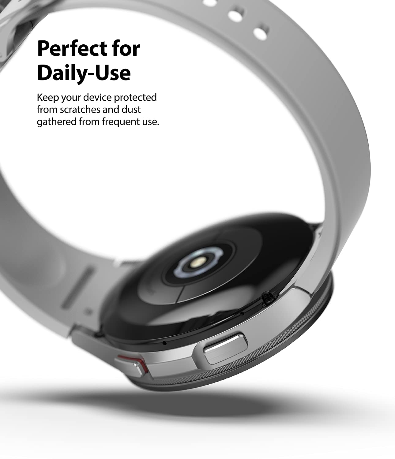 **Ringke Stainless Steel Bezel Ring for Samsung Galaxy Watch 4 Classic 46mm - Black (46-41) - Scratch Protection Cover, Adhesive Styling Accessory for Workout, Office & Outdoor Use**