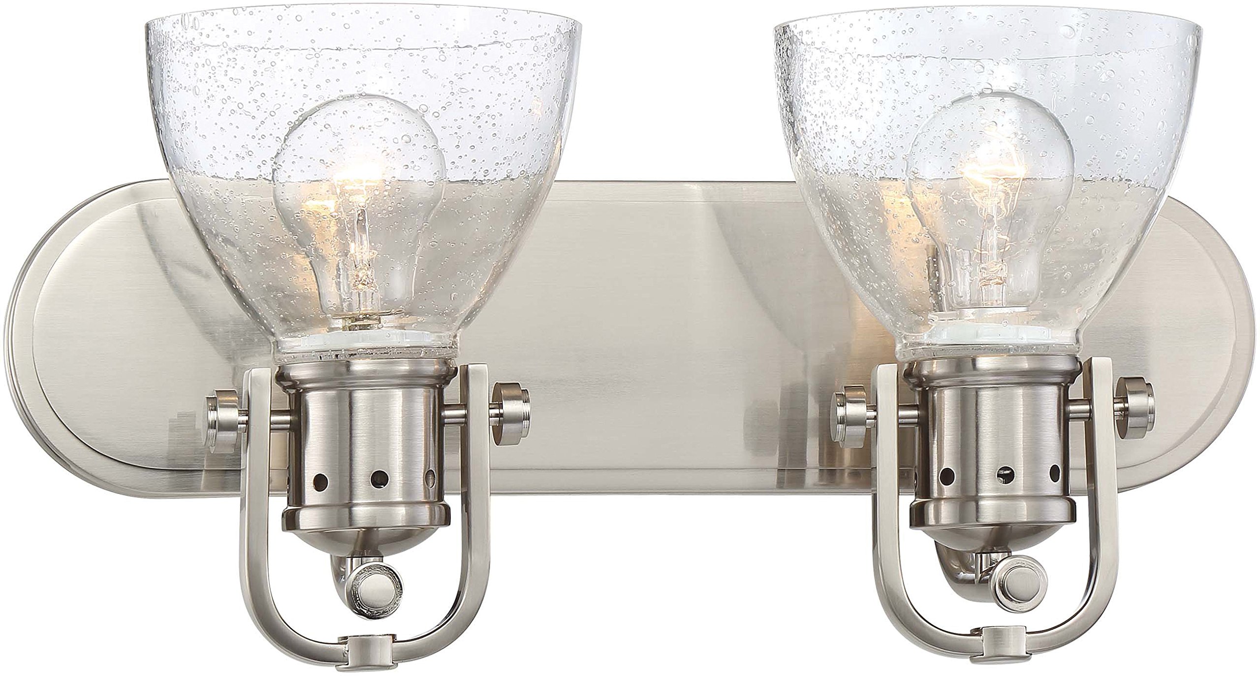 Minka Lavery Urban Industrial Wall Light Fixtures 3412-84 - 2-Light Brushed Nickel Vanity Lighting for Bathroom (200 Watts) - Perfect for Modern Farmhouse, Industrial Style Bathrooms and Powder Rooms