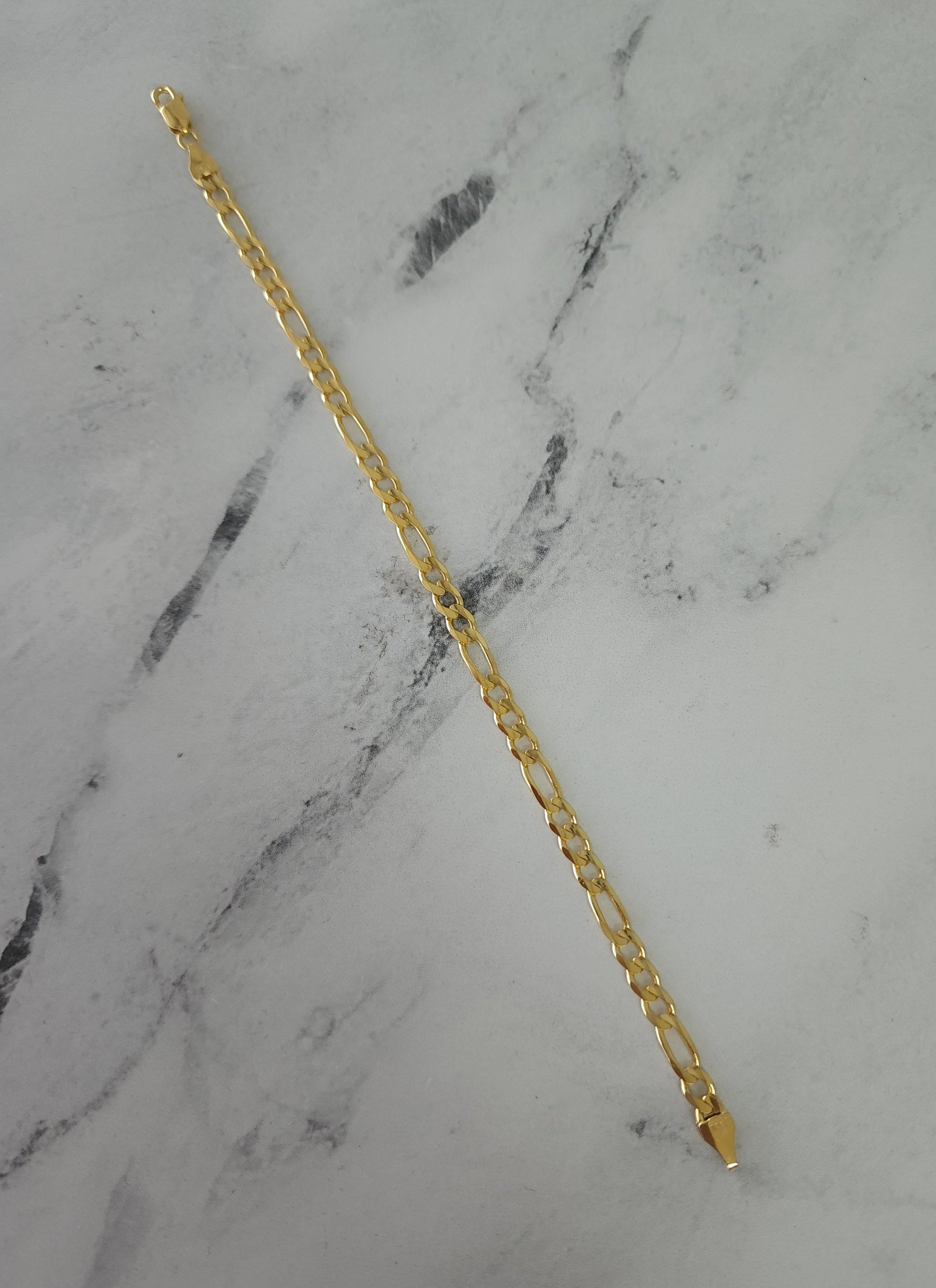 5mm Classic Figaro Chain Bracelet or Anklet - 14k Yellow Gold Jewelry for Women, Men | Perfect for Everyday Wear, Gifts & Special Occasions
