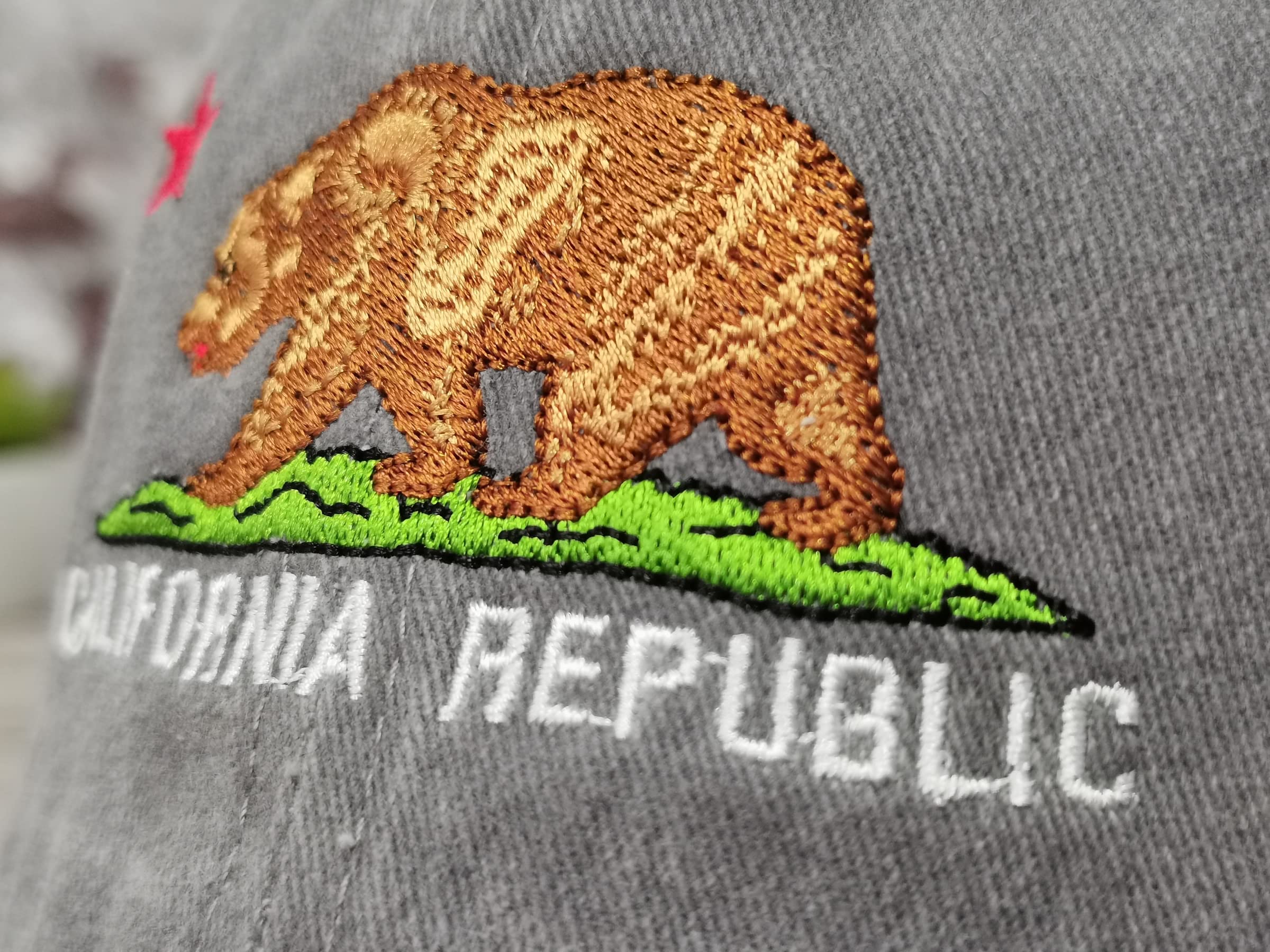 California Bear Embroidered Hats for Outdoor Adventures