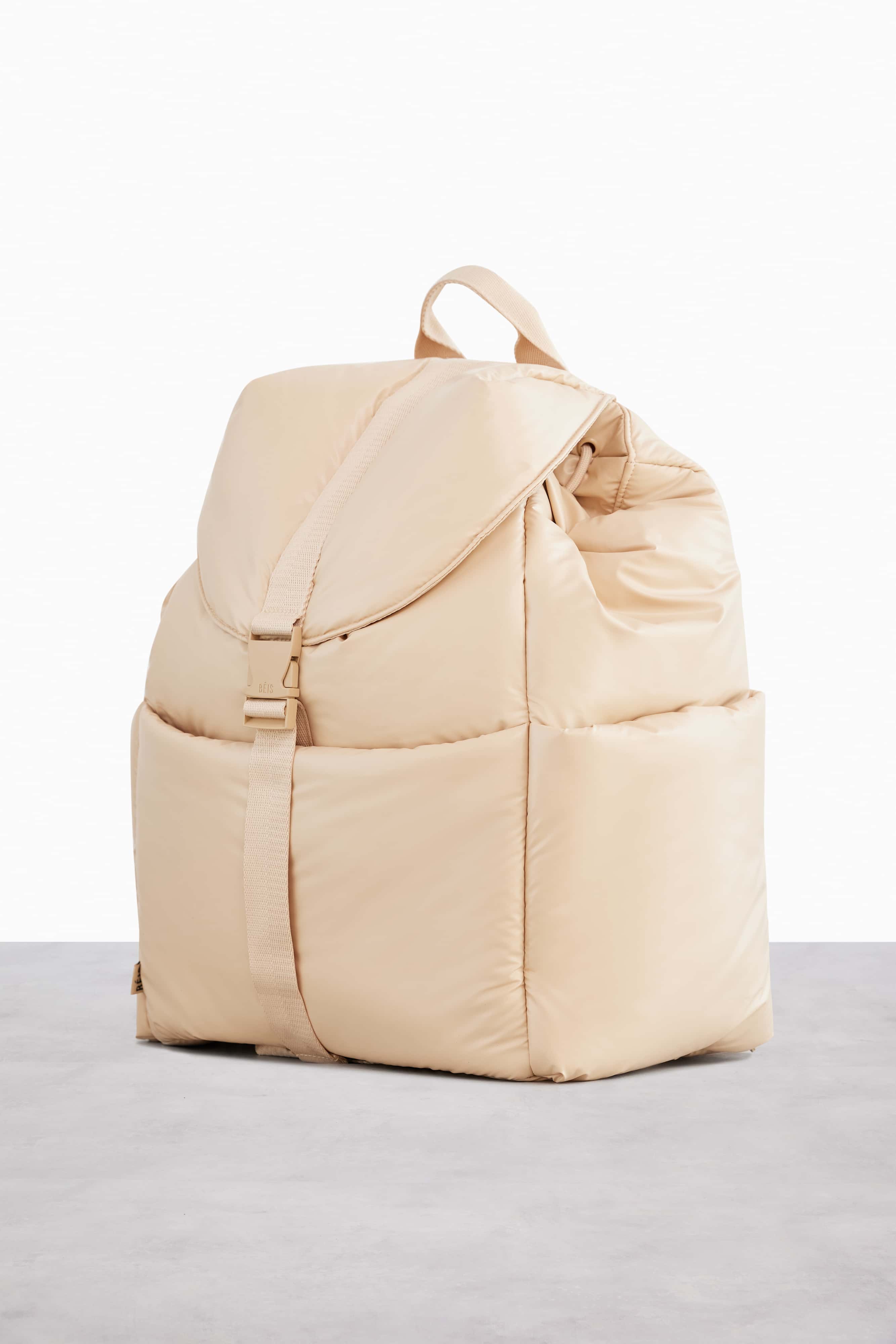 Durable Beige Cargo Backpack for Men & Women - Waterproof Travel Hiking Backpack with Multiple Pockets - Perfect for Commuting, Camping, and Outdoor Adventures