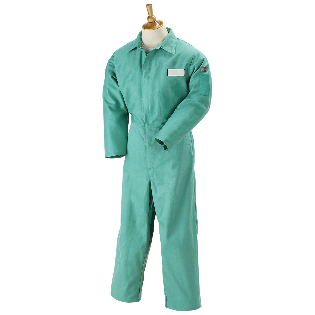 Flame Resistant Black Stallion Cotton Coverall - Green F9 32CA/PT for Industrial Work & Welding Protection
