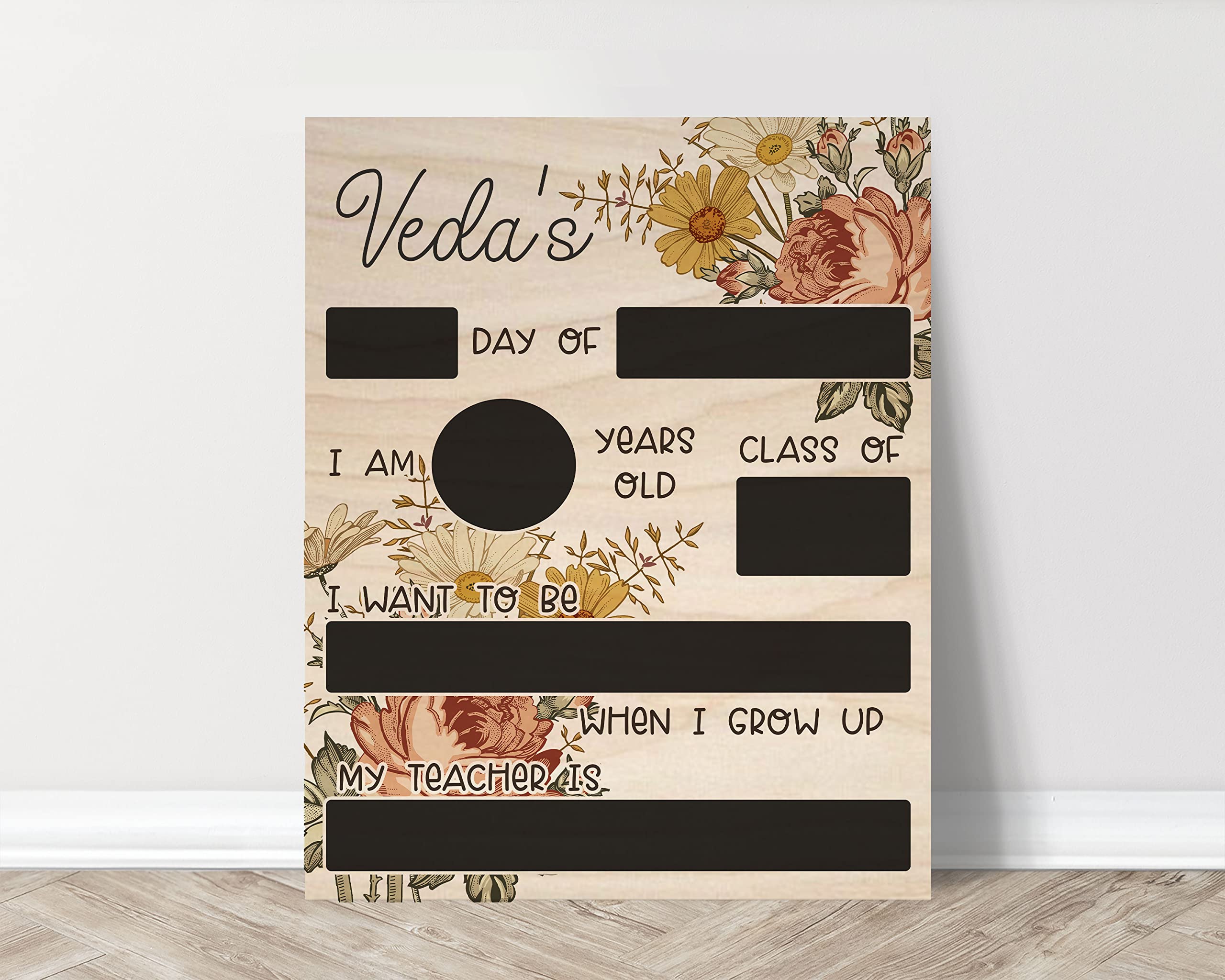 Personalized First Day of School Chalkboard Sign - Reusable Back to School Board for Kindergarten & Preschool - Perfect for 1st Day Photos, Classroom Decor, and Last Day Celebrations