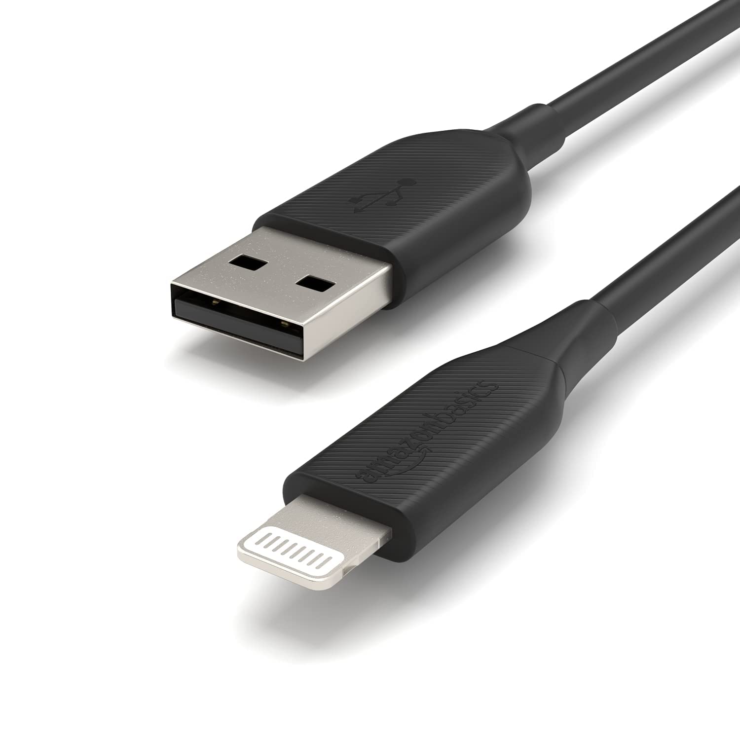 Amazon Basics MFi Certified Lightning to USB-A Cable - 3ft iPhone Charger for Fast Charging & Data Sync, Durable & Tangle-Free Design - Perfect for Home, Office & Travel (Black)