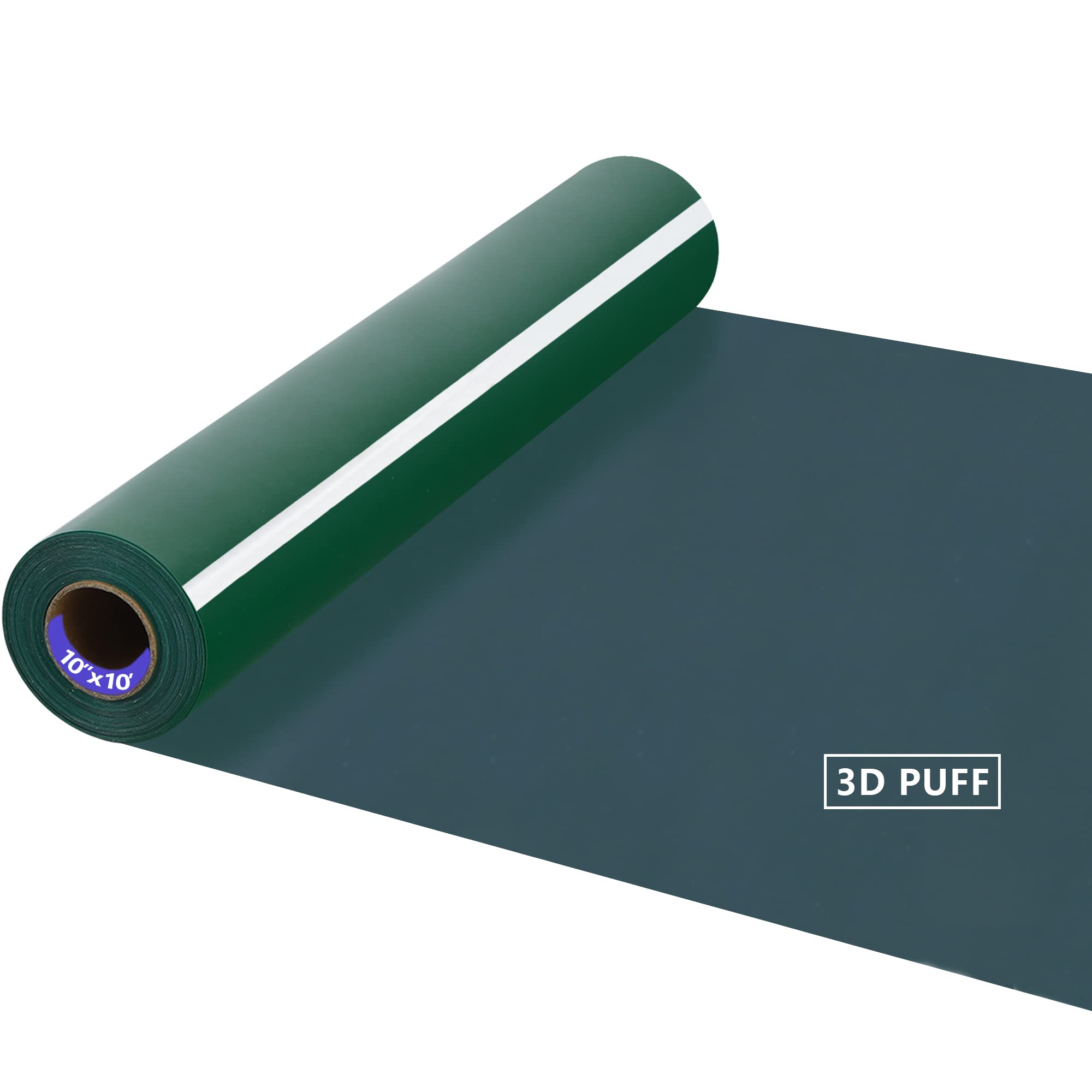 Premium Green 3D Puff HTV Matte Heat Transfer Vinyl Roll - 10