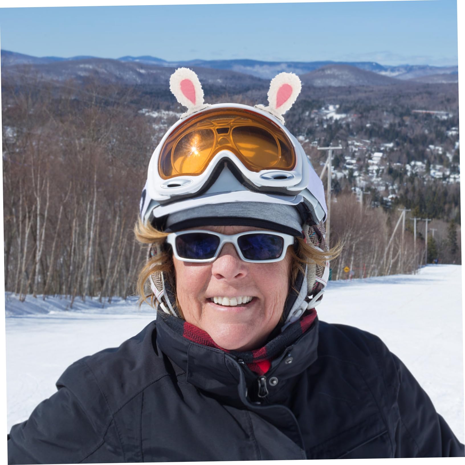 SKISUNO Motorcycle Helmet Ears Accessories - Cute Rabbit Ear Decor for Boys, Girls & Adults - Perfect for Bike Rides, Costume Parties & Cosplay Events