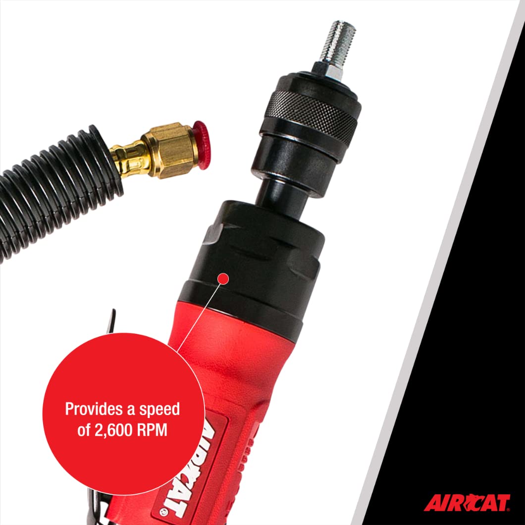 AIRCAT 6403 .6 HP Low Speed Composite Tire Buffer - 3,600 RPM Pneumatic Tire Polisher for Car, Truck & Motorcycle Wheels - Professional Auto Detailing & Tire Shine Tool