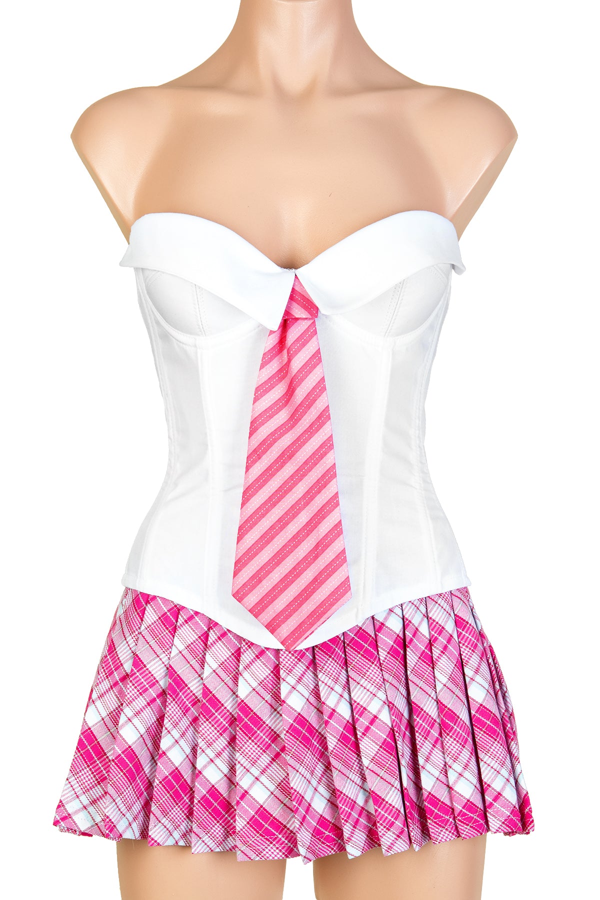 Malibu Prep School Corset Top with Lapel & Tie - Vintage-Inspired Blouse for Women | Perfect for Office Wear, Date Nights & Formal Events