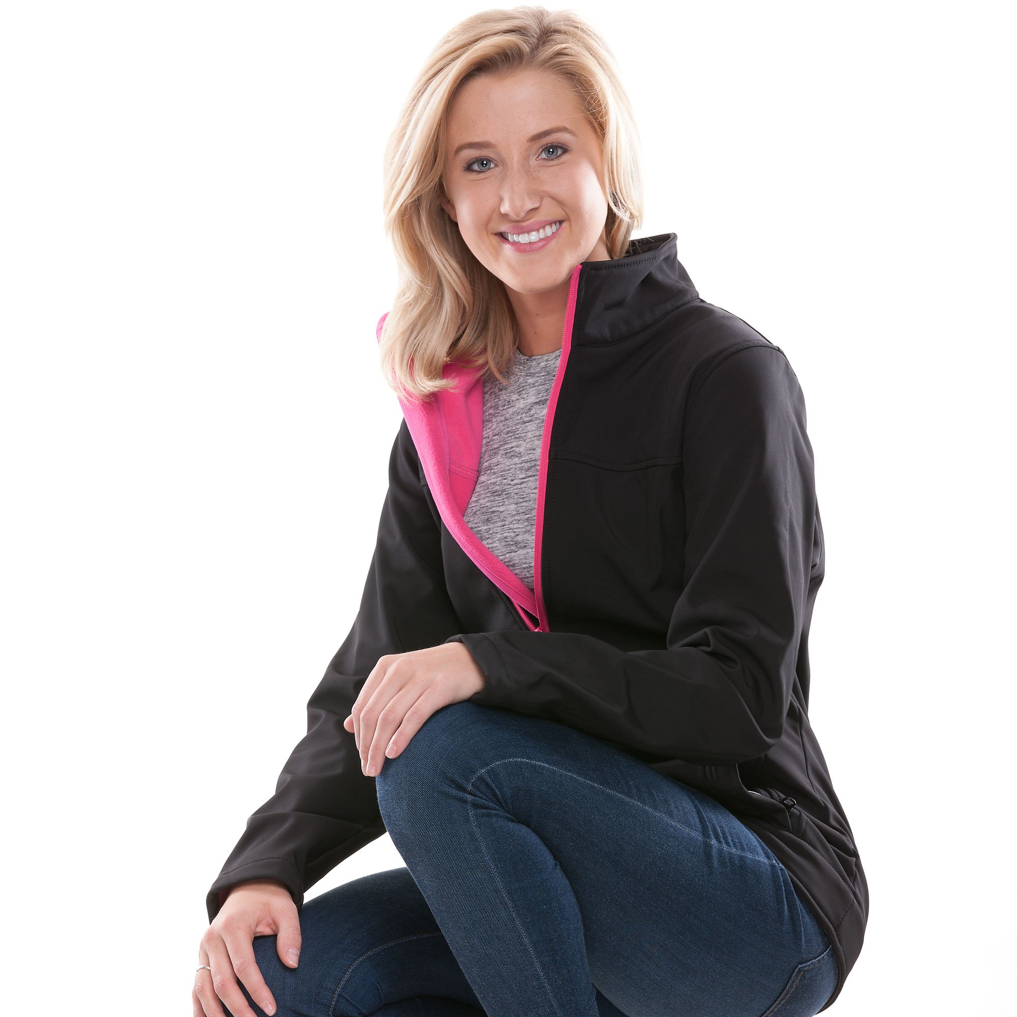 RefrigiWear Women's Warm Softshell Jacket - Full Zip Fleece Lined Windproof Winter Coat for Outdoor Work, Hiking & Cold Weather Activities