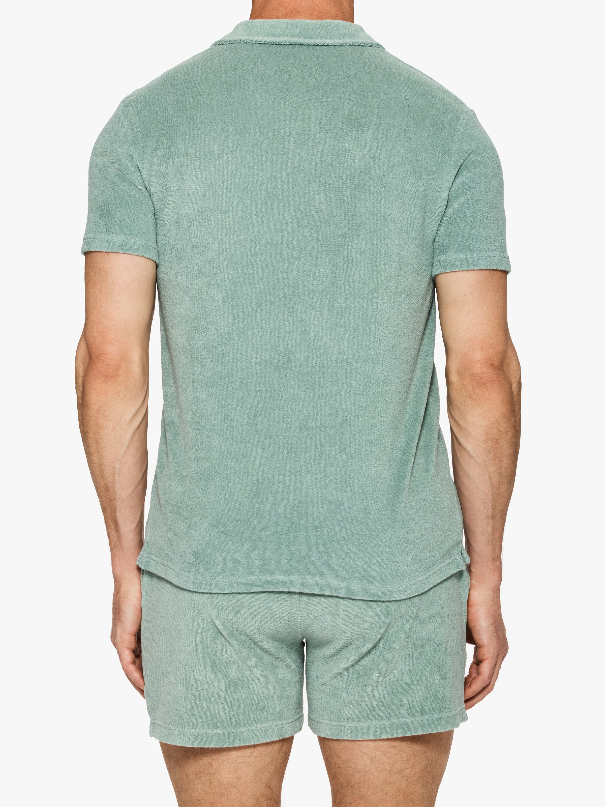 Ron Dorff Men's Cotton Terry V-Neck Polo Shirt - Soft & Breathable Casual Wear for Golf, Work & Everyday Outfits