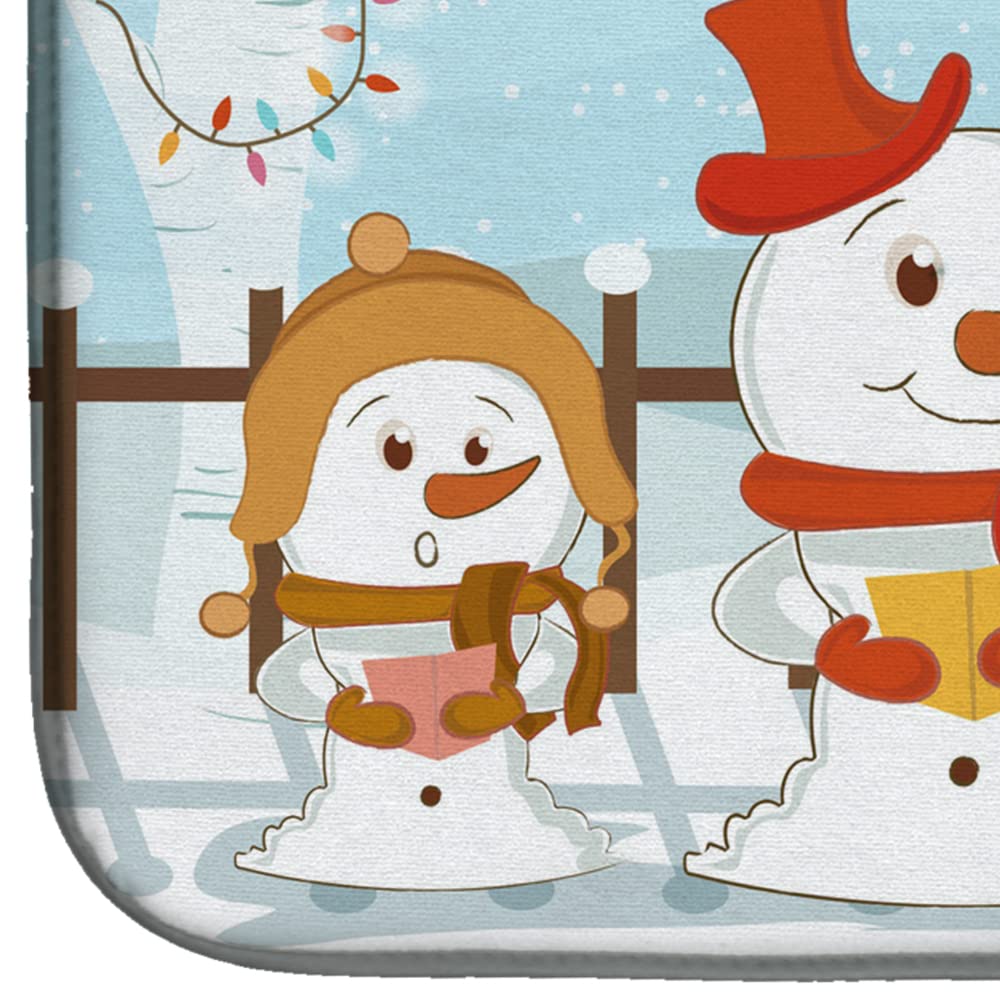 Merry Christmas Corgi Dish Drying Mat - Absorbent Kitchen Counter Mat (14x21