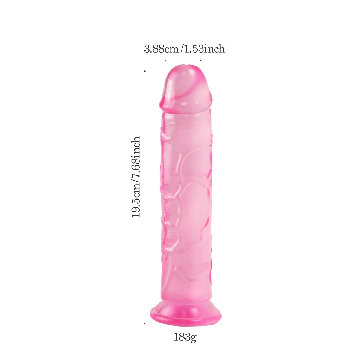 Realistic 7.7 Inch Pink Dildo with Strong Suction Cup - Hands-Free Adult Sex Toy for Women - Perfect for Shower Play, Bedroom Fun & Solo Pleasure