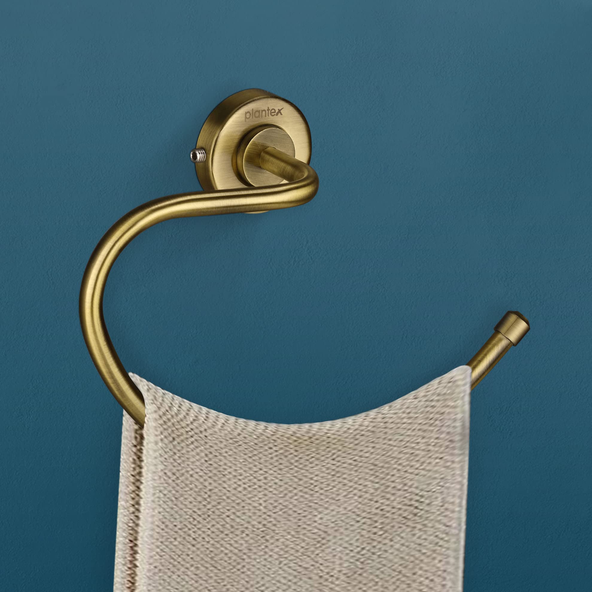 Plantex 304 Stainless Steel Bathroom Accessories 5-Piece Set - Towel Bar, Soap Dish, Toothbrush Holder, Robe Hook & Hand Towel Ring - Antique Brass Finish for Bathroom, Spa & Hotel Decor