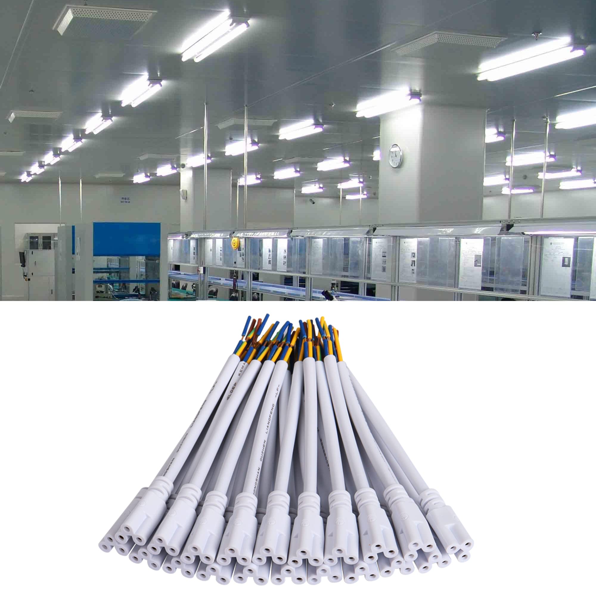 SinLoon 20-Pack T5 T8 LED Tube Light Connector Cables (15cm) - Daylight White Linkable Cords for Ceiling Lights, LED Tube Lamps & Socket Fittings - Perfect for Home, Office & Commercial Lighting Installations